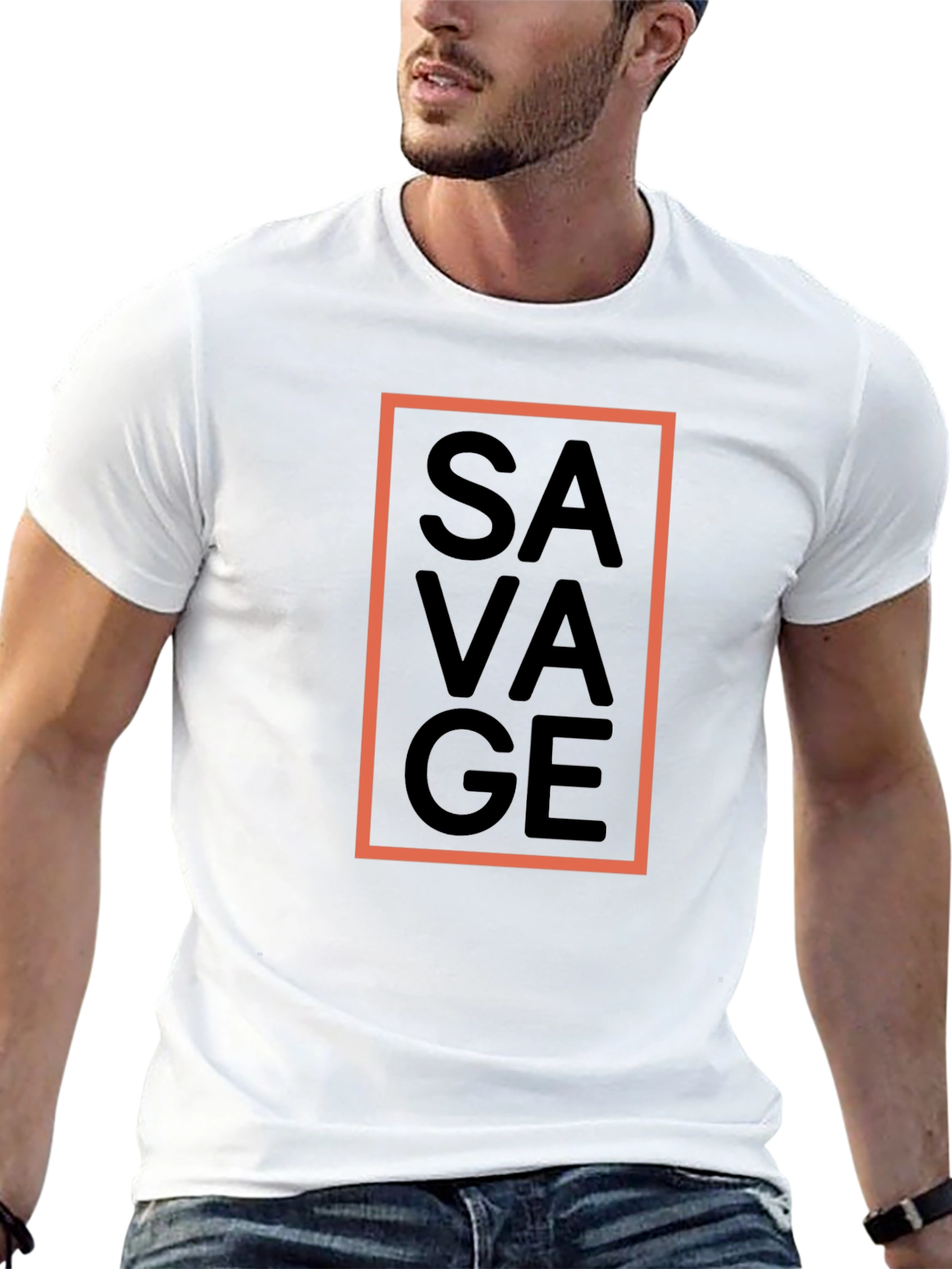 Black Savage Graphic Tee - Black Crew Neck T-Shirt view 13