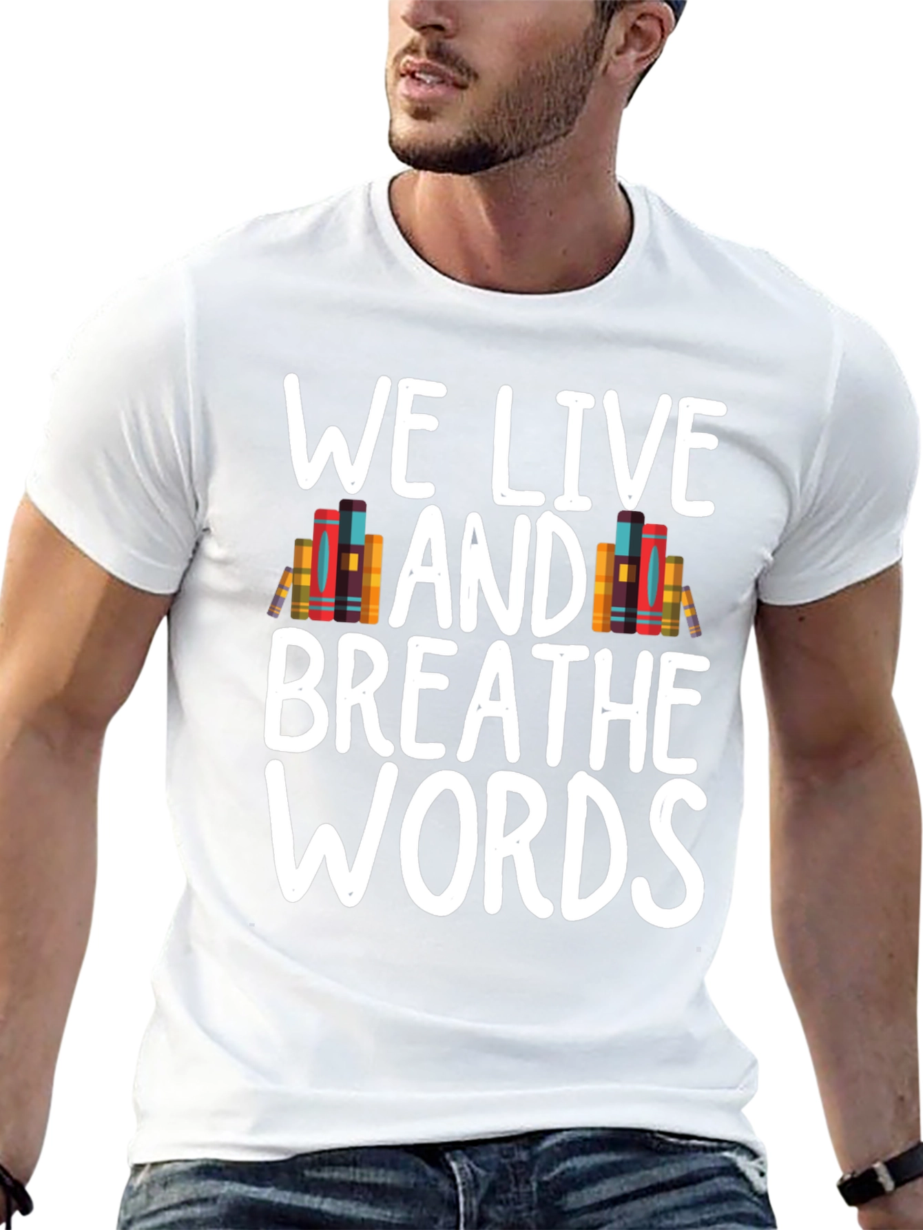 Black Book Lover T-Shirt - We Live and Breathe Words view 13