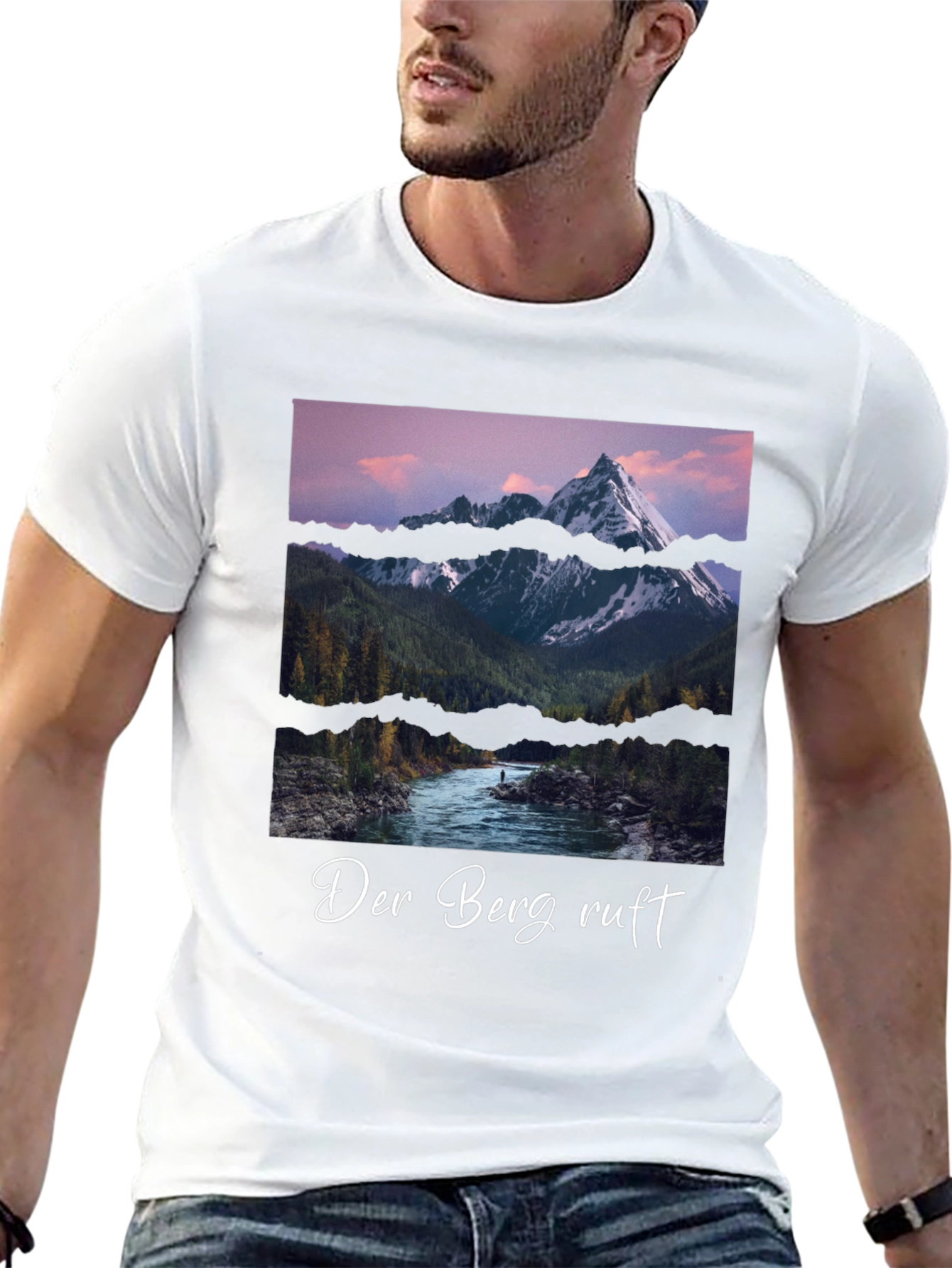 Black Mountain Scene Graphic Tee - Der Berg Ruft Black T-Shirt view 13