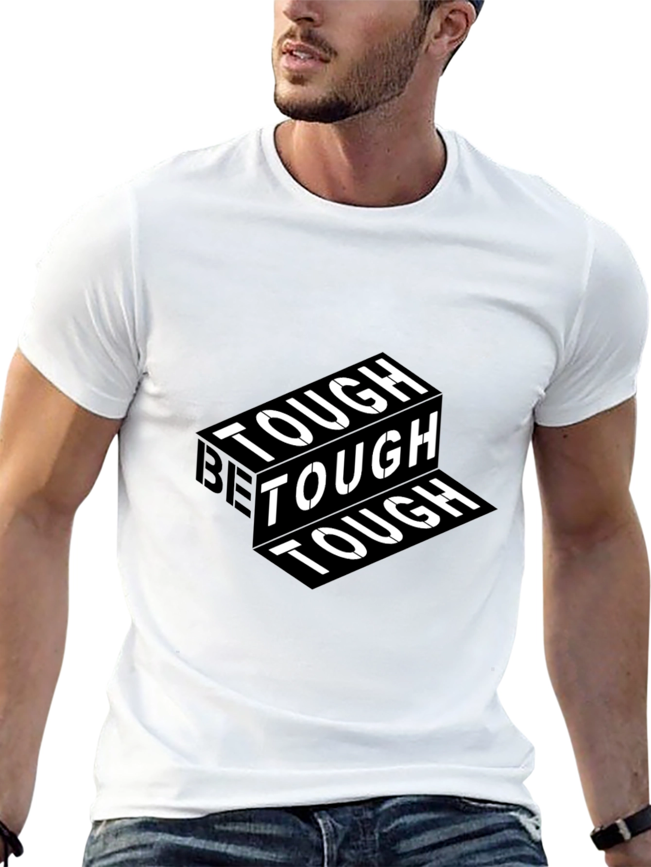 Black Be Tough Graphic Print Black T-Shirt view 13