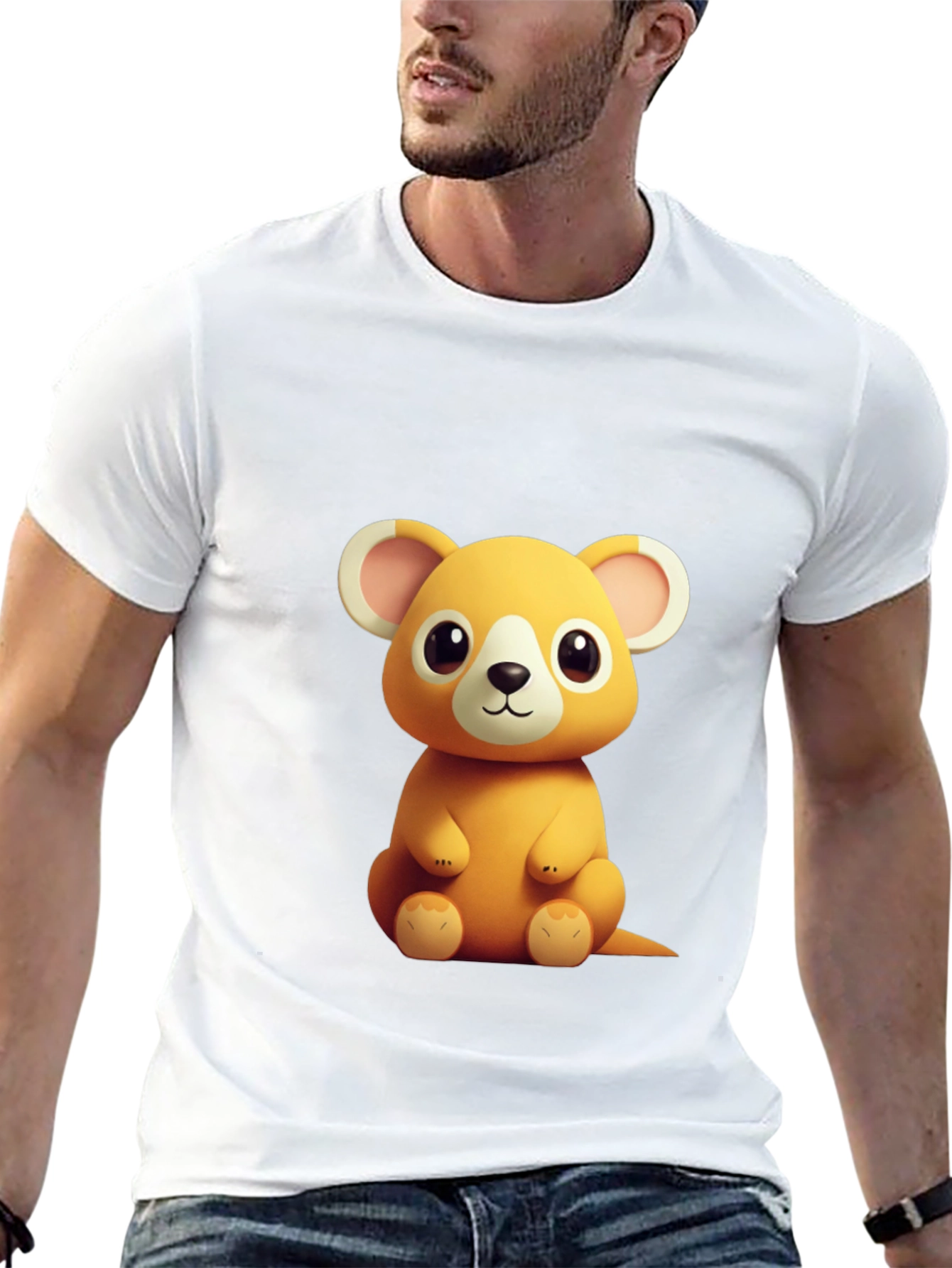 Black Cute Cartoon Mouse Graphic Tee - Soft Black Cotton Shirt view 13