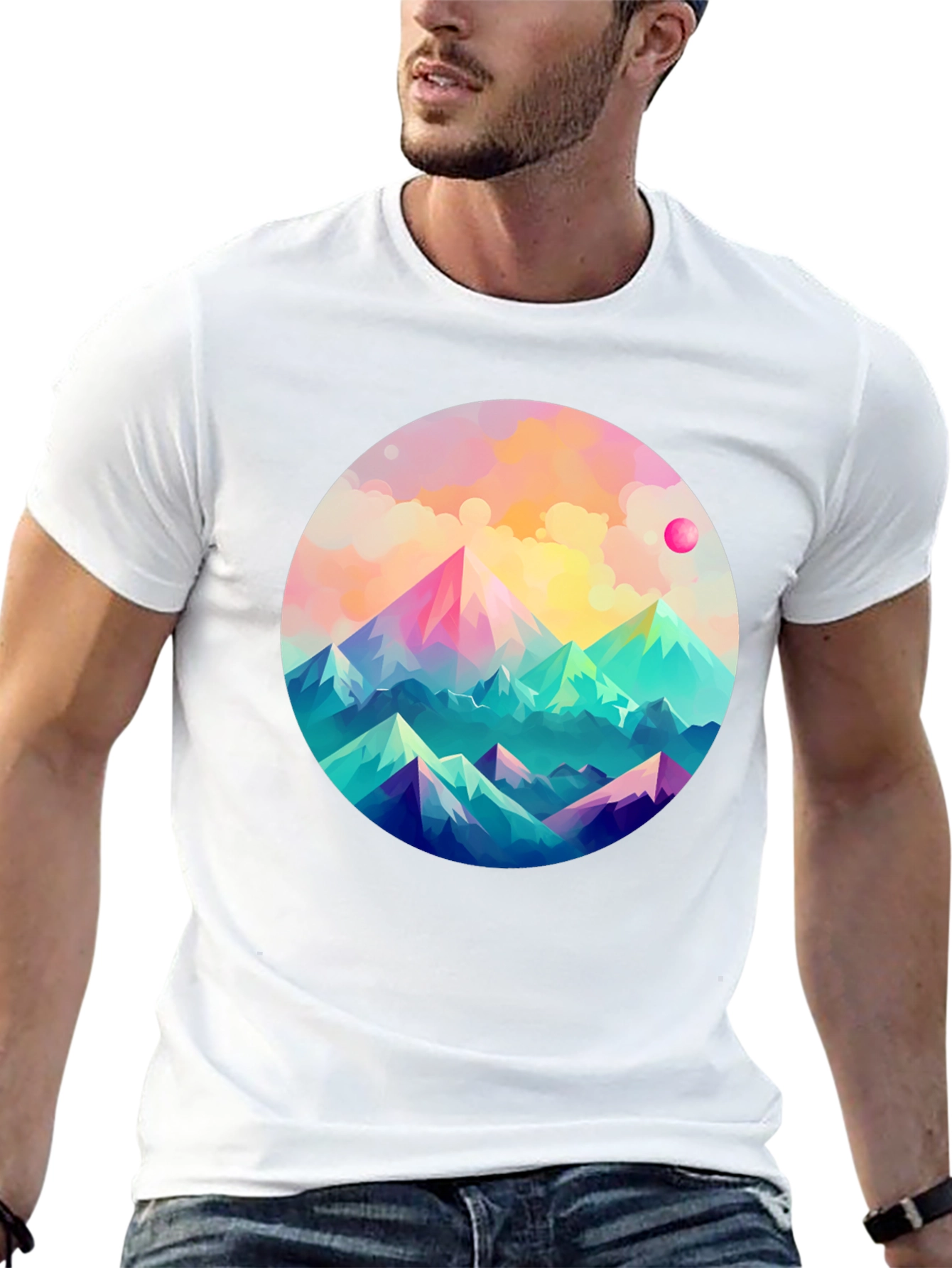 Black Mountainscape Graphic Tee - Artistic Comfort view 13