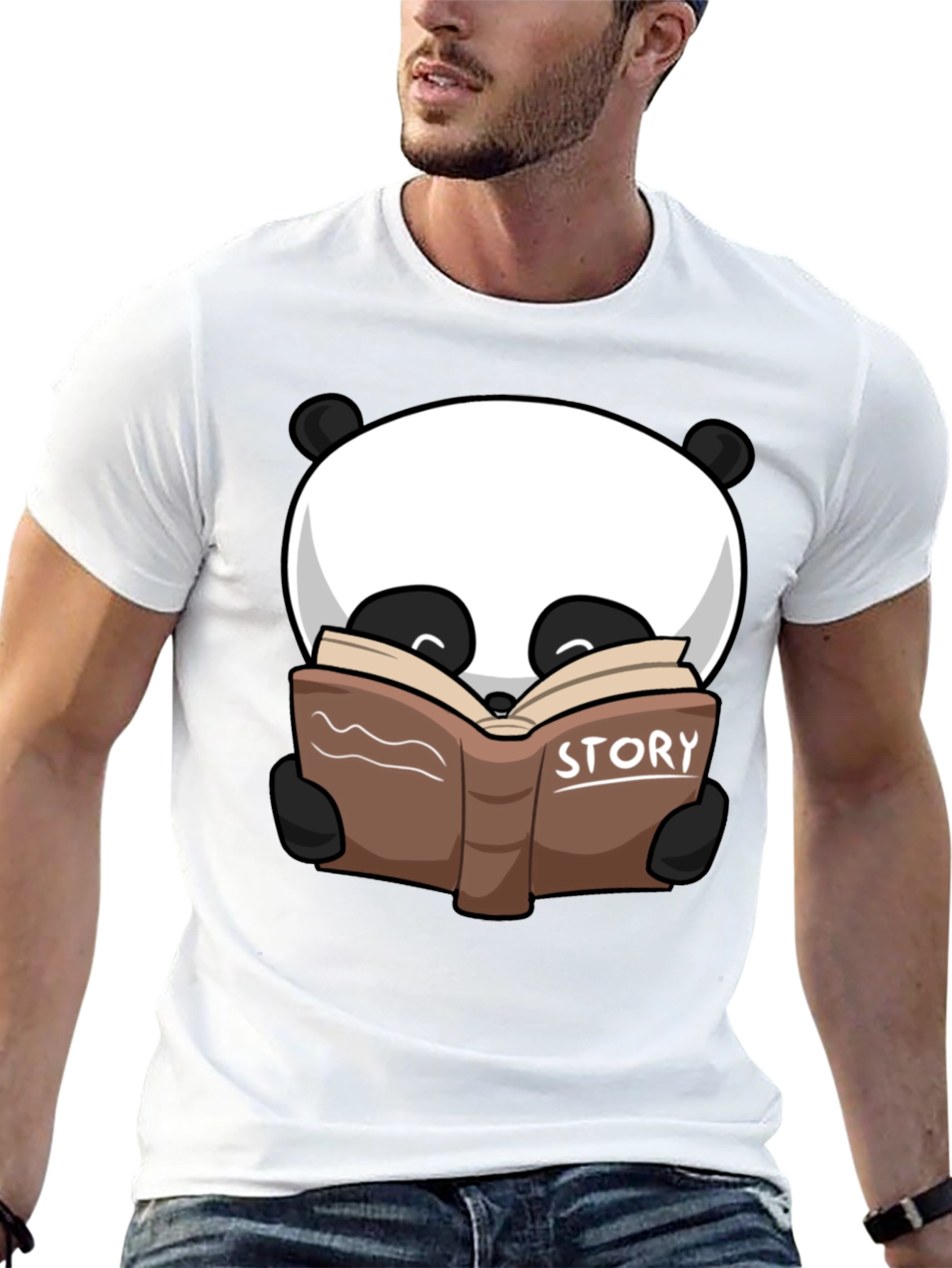 Black Panda Story Book T-Shirt view 13