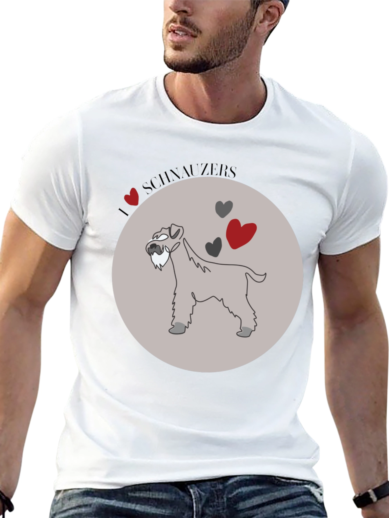 Black I Love Schnauzers Graphic Tee - Black Cotton Blend view 13