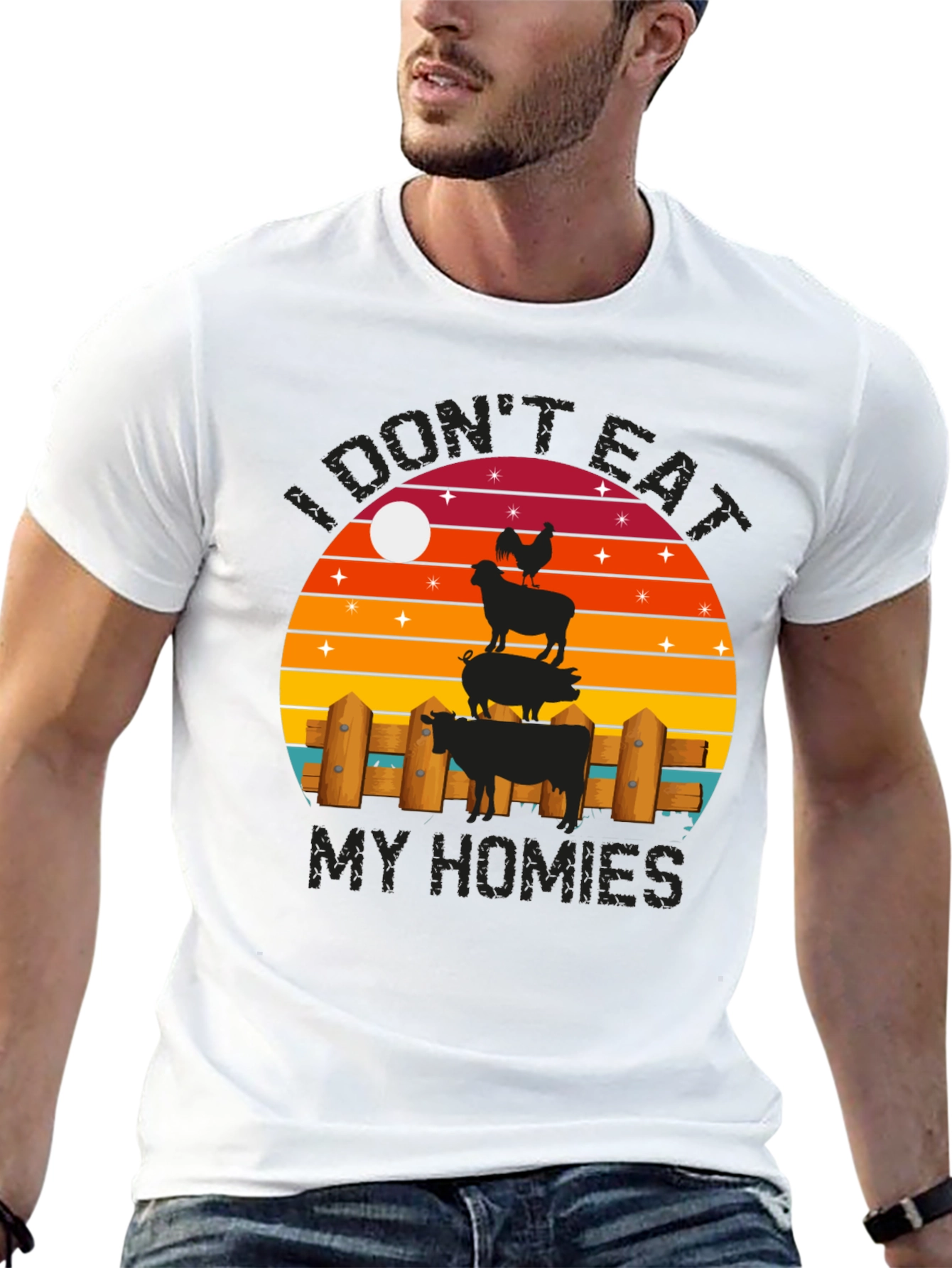 Black I Don't Eat My Homies Graphic T-Shirt view 13