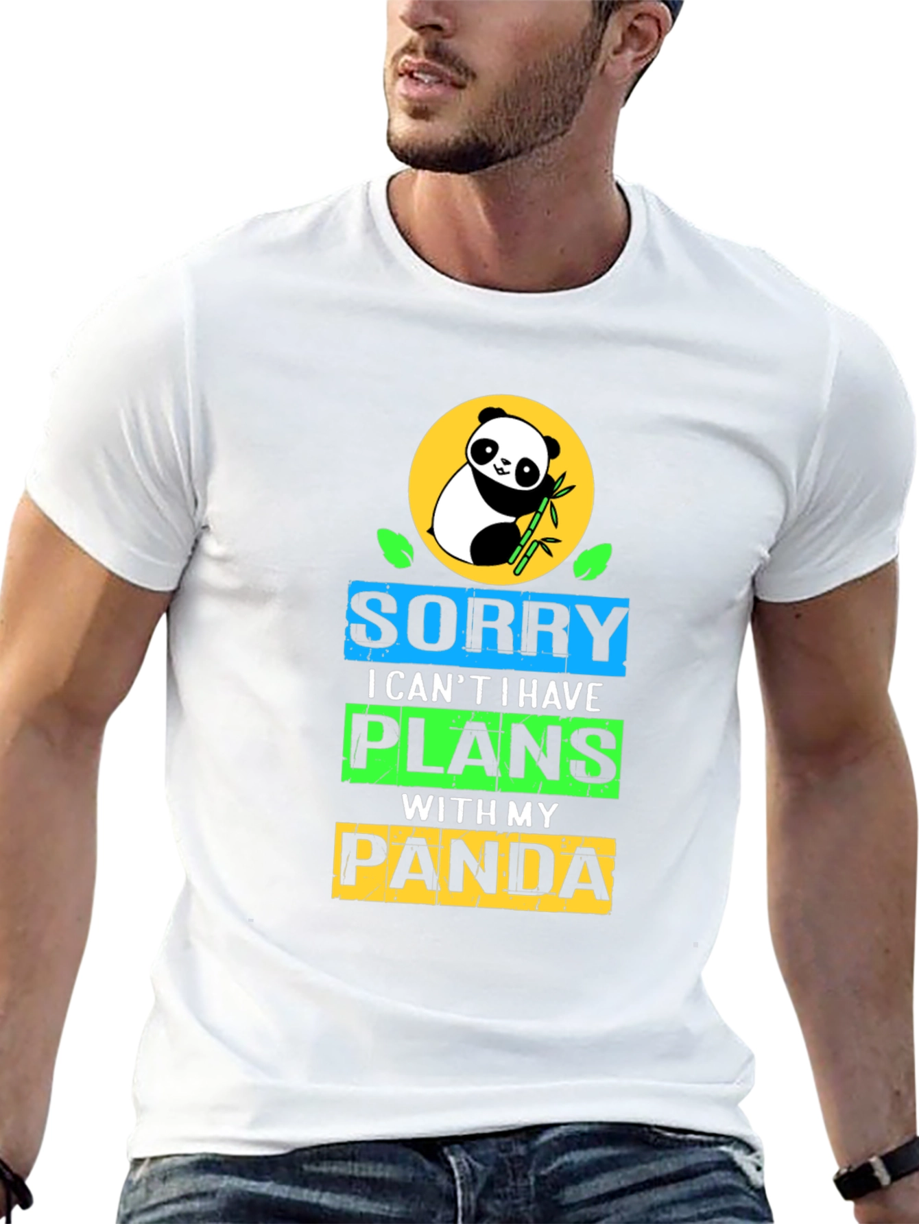 Black Sorry I Have Plans With My Panda T-Shirt view 13