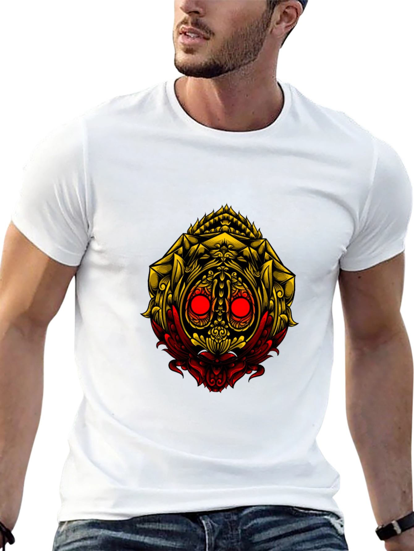 Black Graphic Print Crew Neck T-Shirt view 13