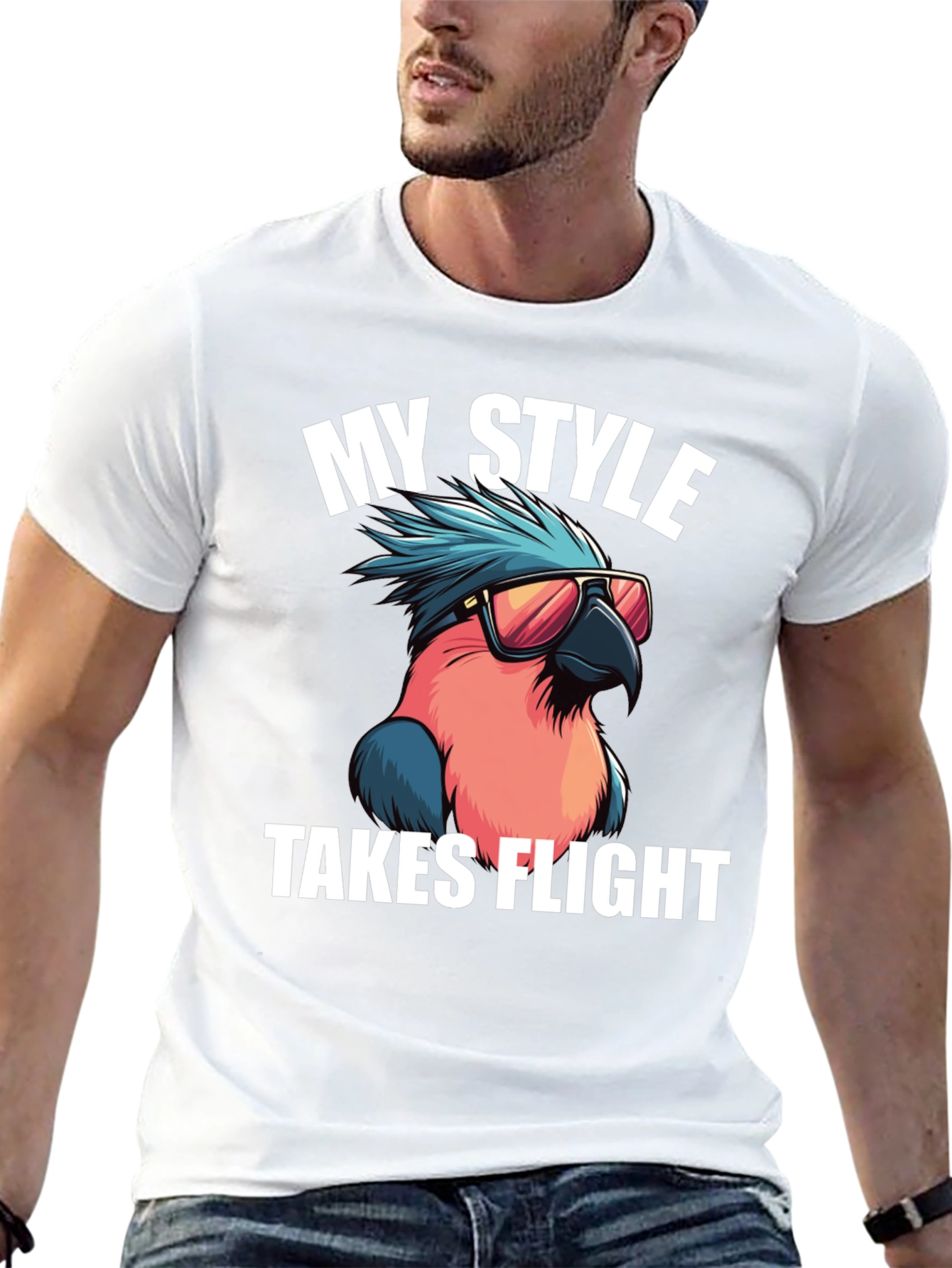 Black Cool Parrot T-Shirt: My Style Takes Flight view 13