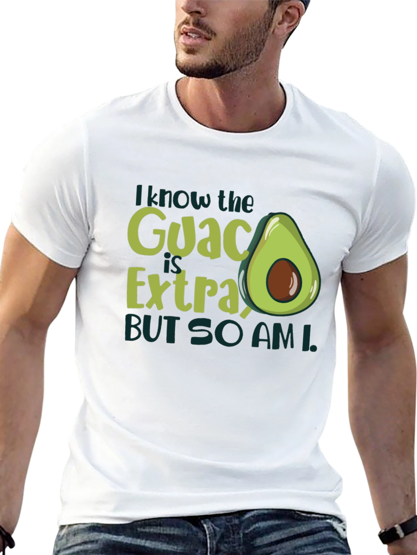 Black I Know The Guac Is Extra Avocado T-Shirt view 13