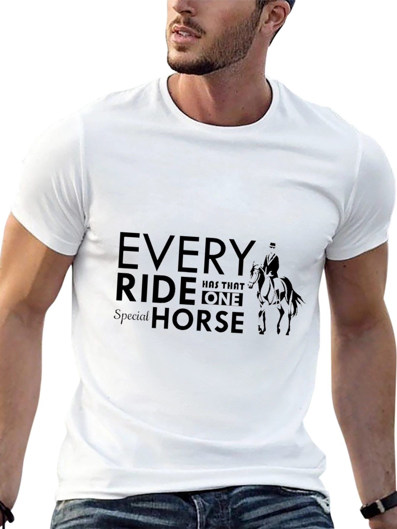 Black Every Ride Starts One Horse T-Shirt view 13