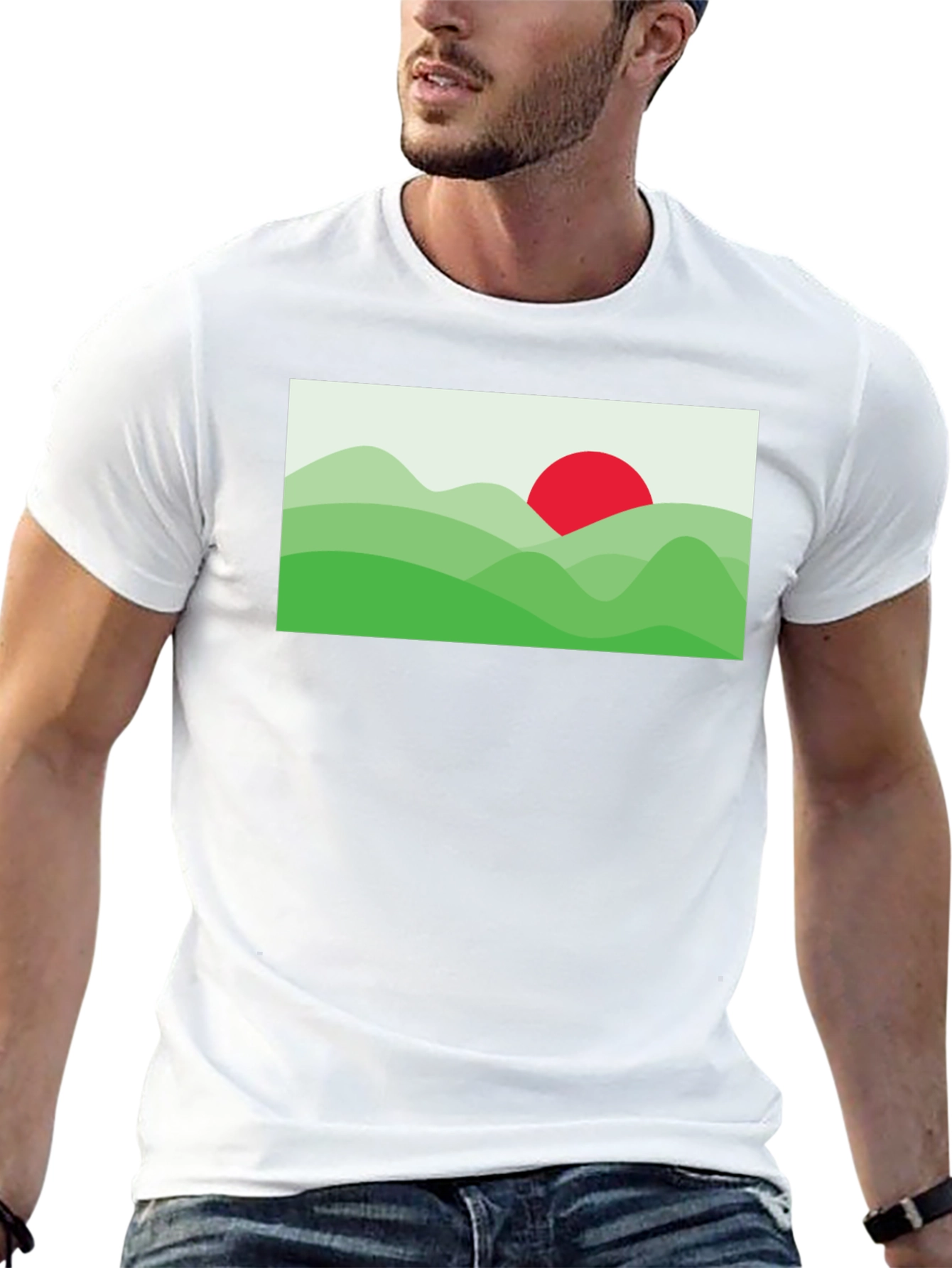 Black Nature Graphic Tee - Modern Landscape Design view 13