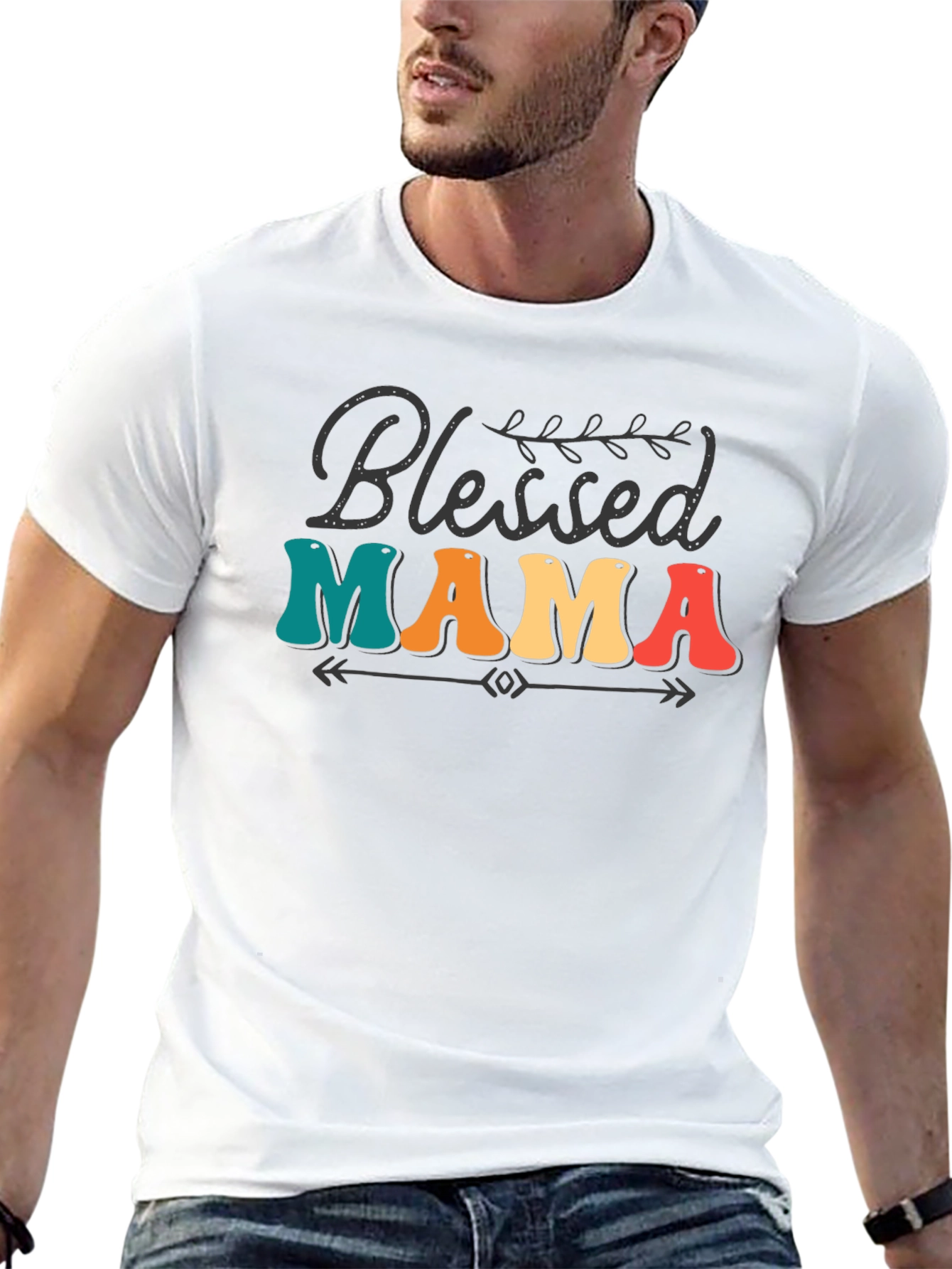 Black Blessed Mama Retro Graphic Tee view 13