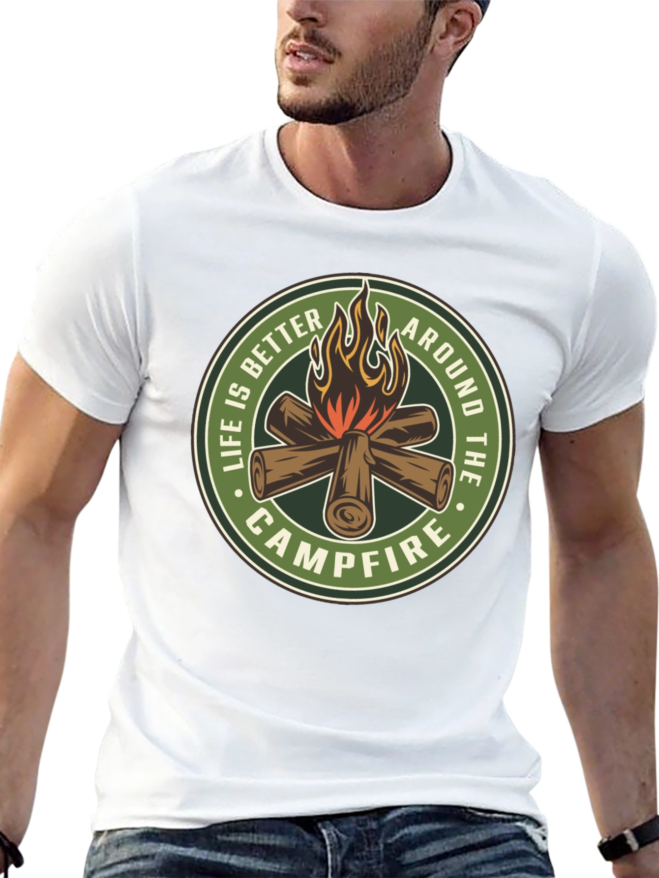 Black Campfire Graphic T-Shirt - Life Is Better Around The Campfire view 13