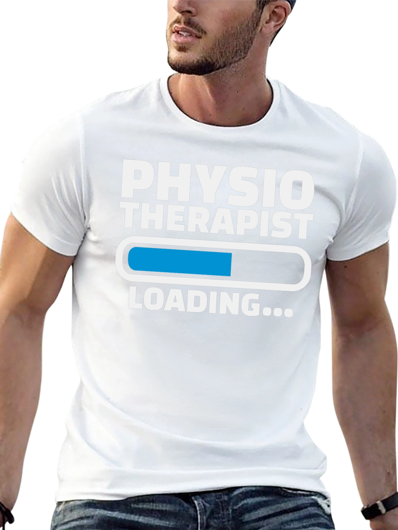 Black Physio Therapist Loading Graphic T-Shirt view 13