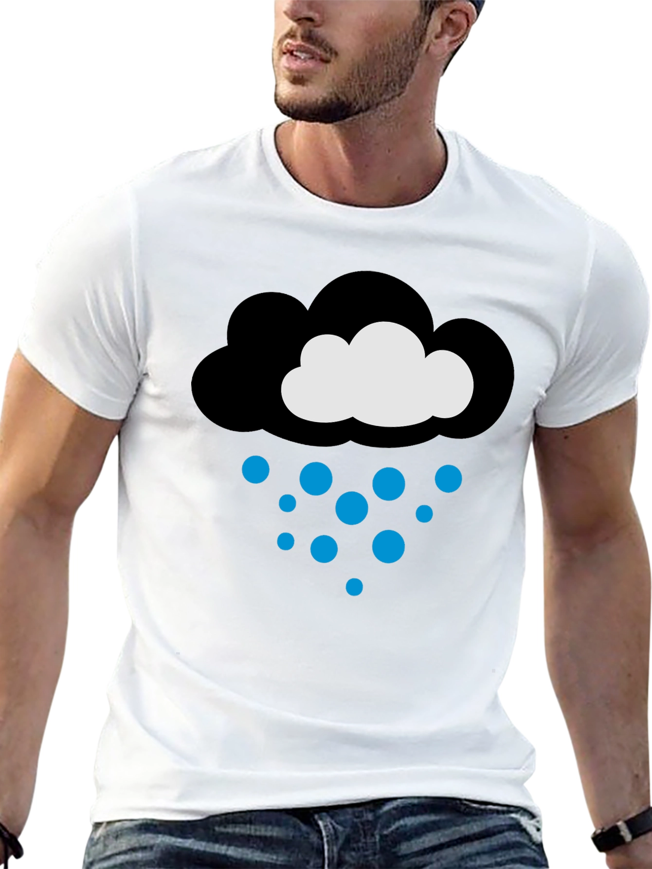 Black Rain Cloud Graphic T-Shirt - Black view 13