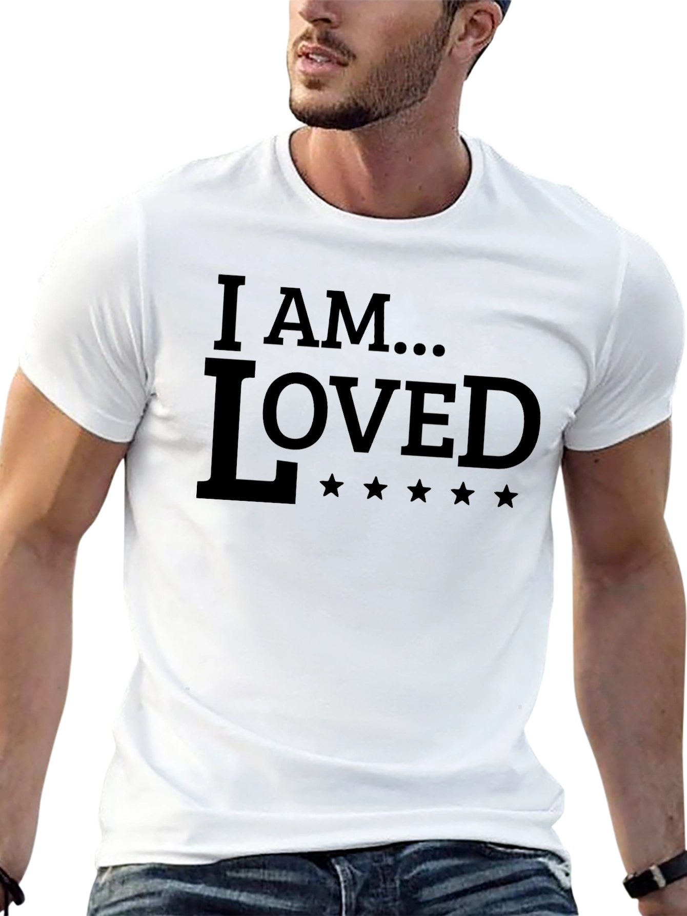 Black I AM... LOVED Graphic Tee - Unisex Black Shirt view 13