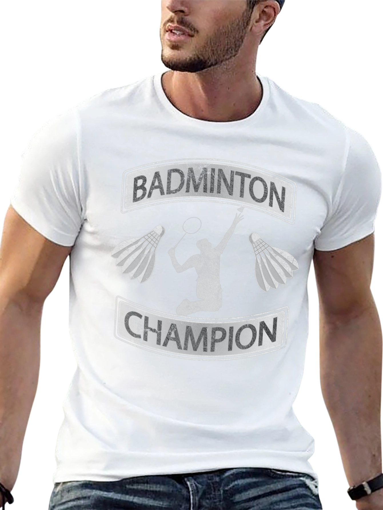 Black Badminton Champion Graphic Tee view 13