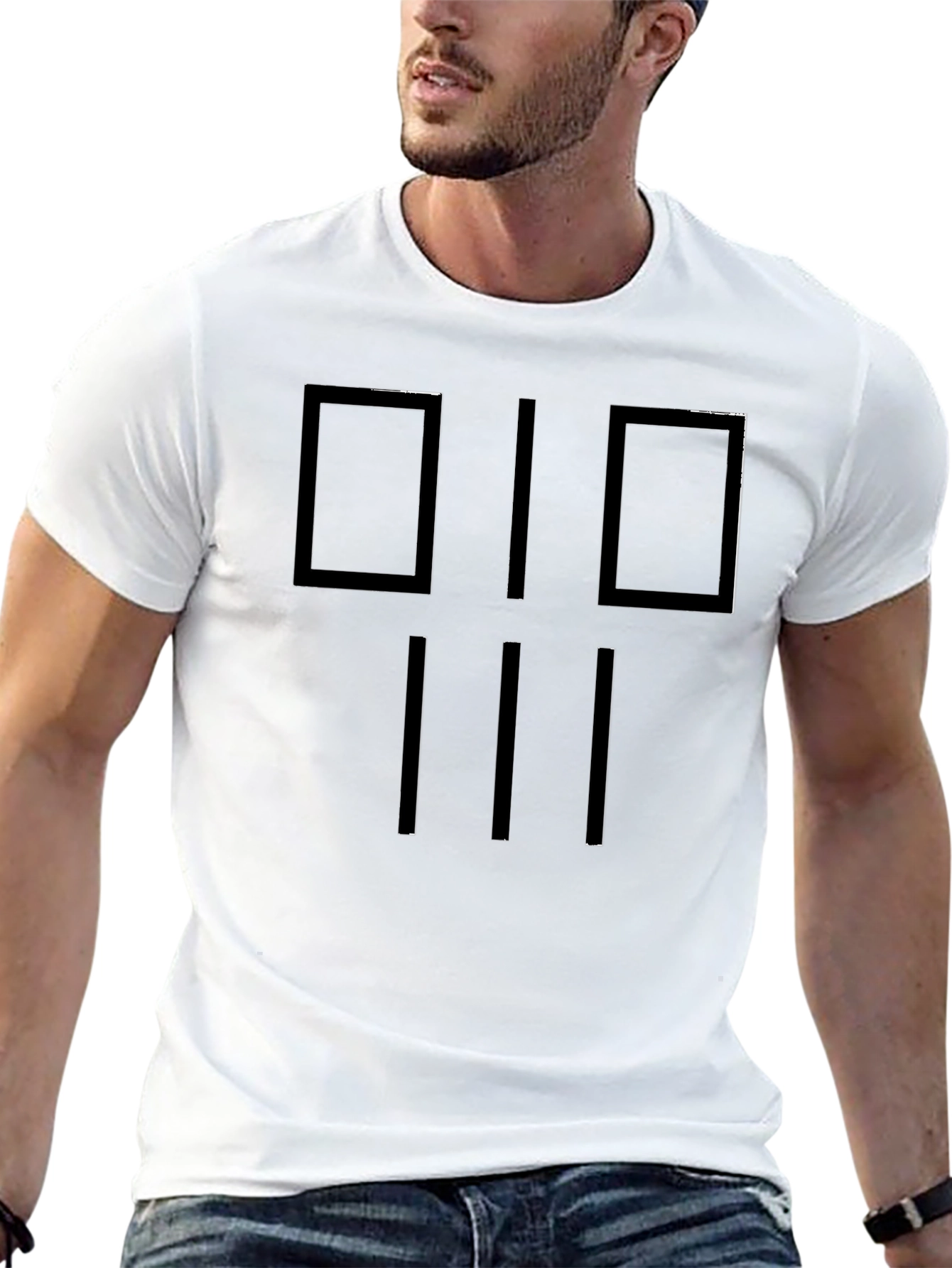 Black Modern Graphic Tee: Black Geometric Design Shirt view 13