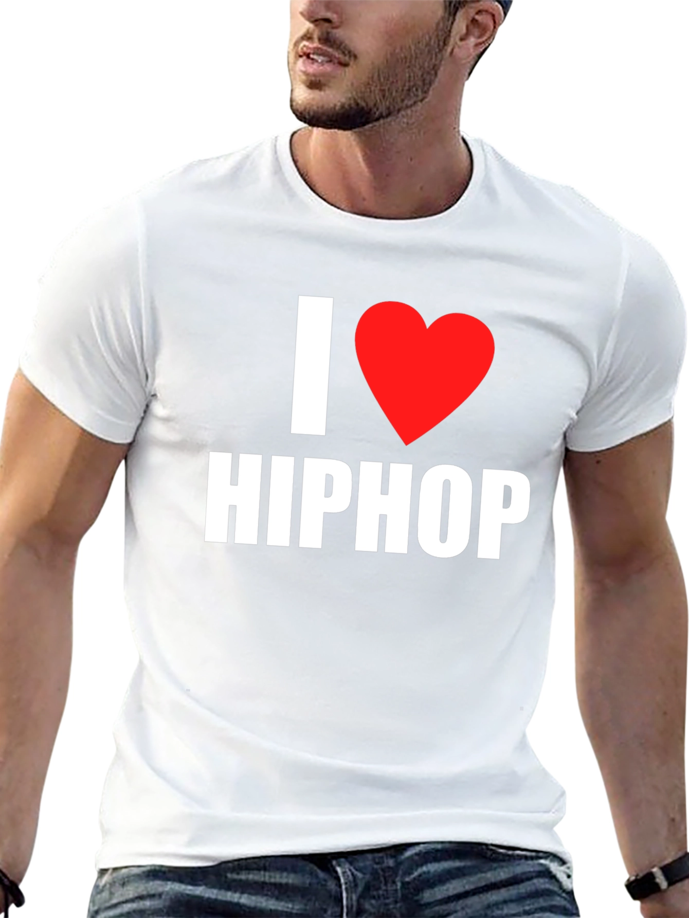 Black I Heart Hip Hop Graphic Black T-Shirt view 13