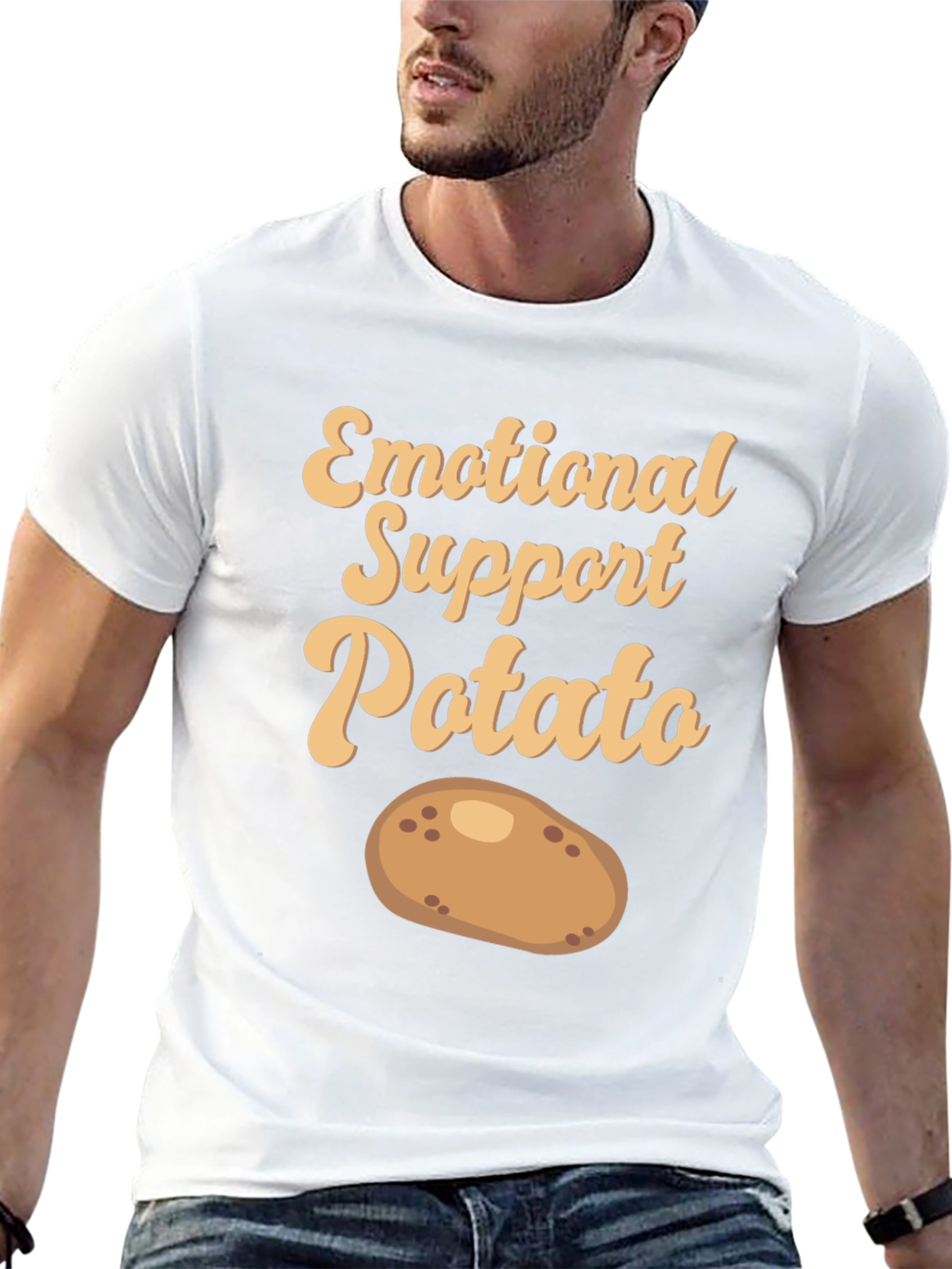 Black Emotional Support Potato T-Shirt - Cute & Comfy! view 13