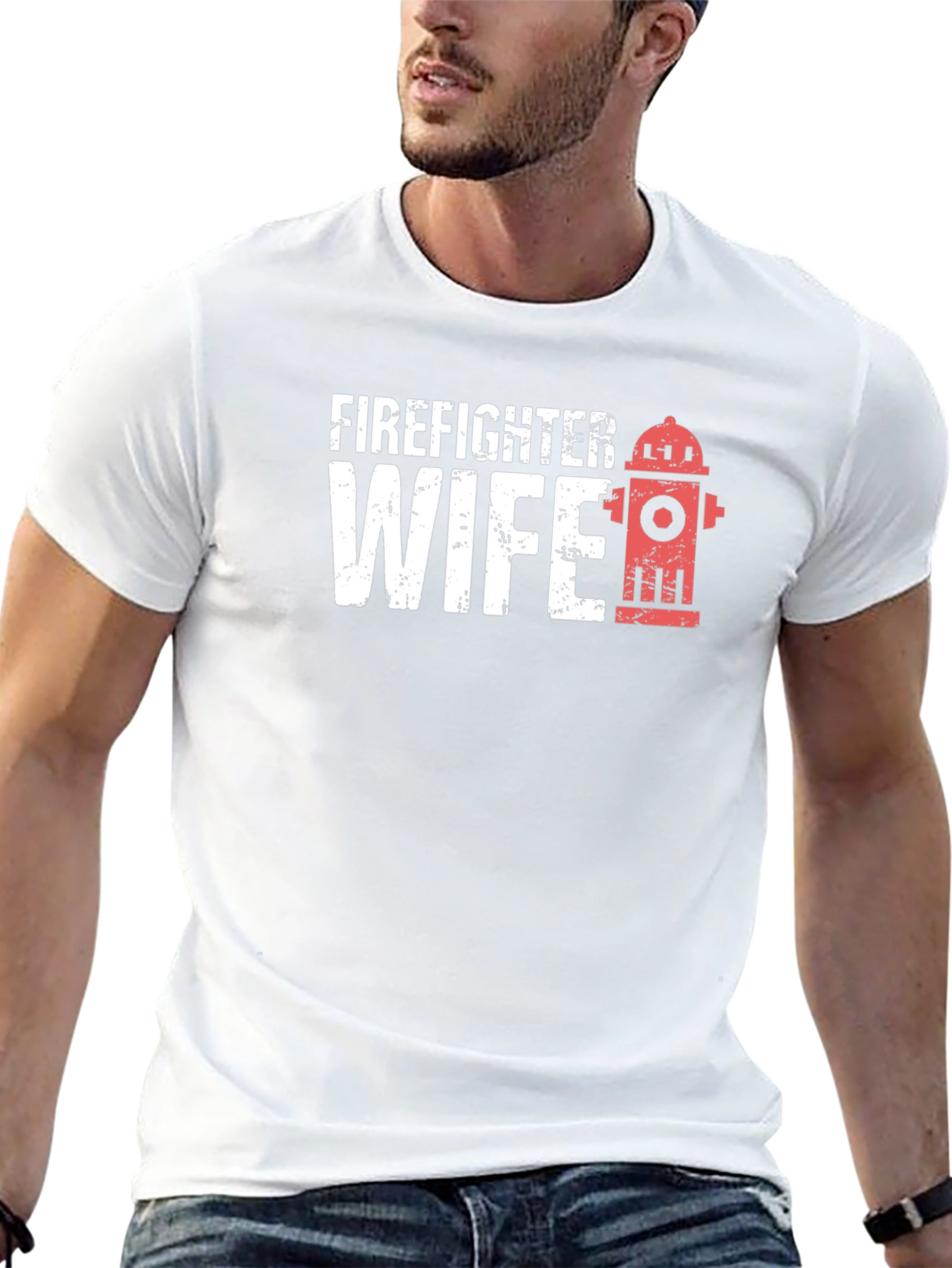 Black Firefighter Wife Black Graphic T-Shirt view 13