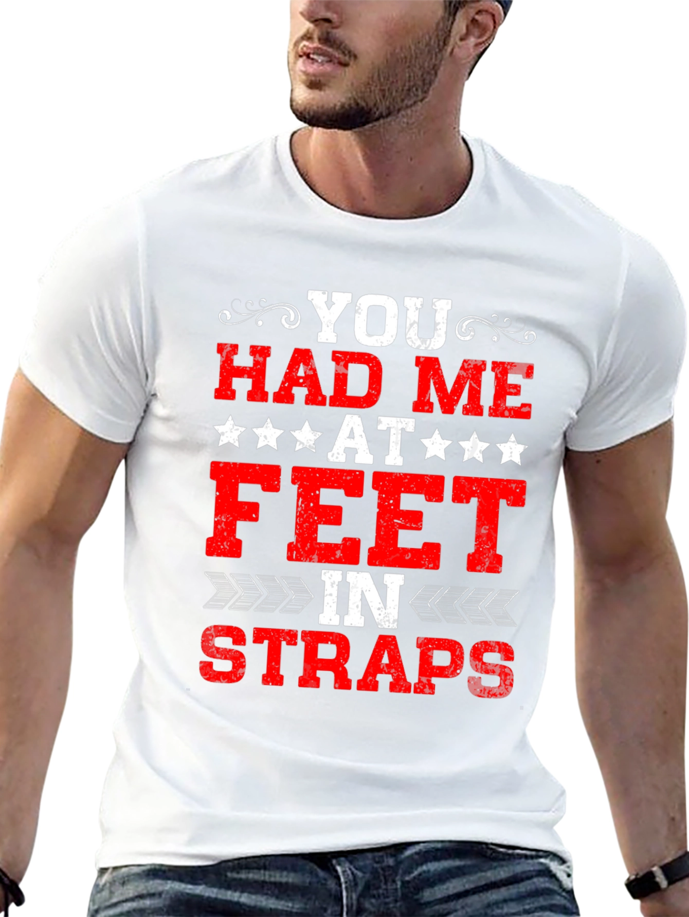 Black You Had Me At Feet In Straps Graphic Tee view 13