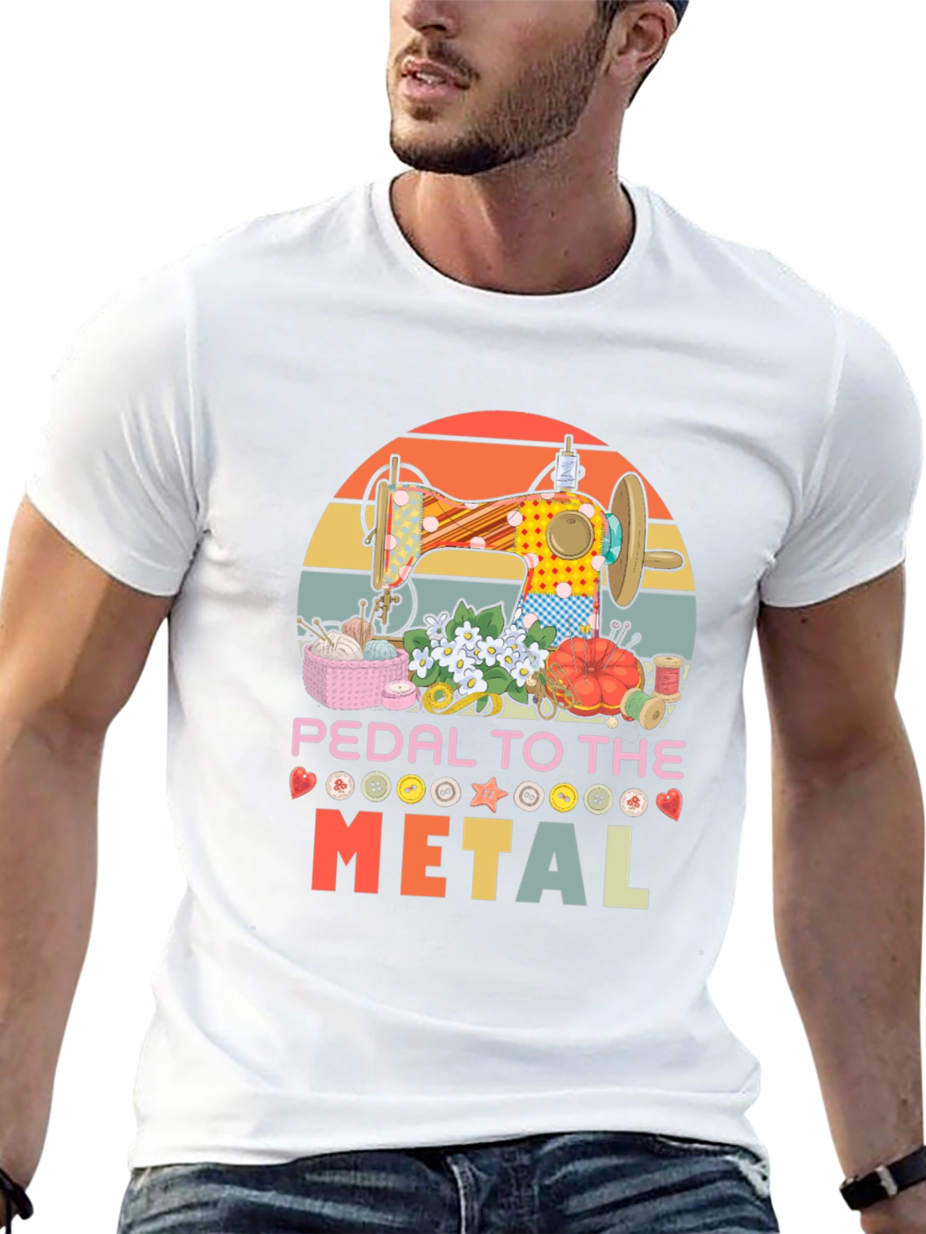 Black Pedal To The Metal Sewing T-Shirt view 13