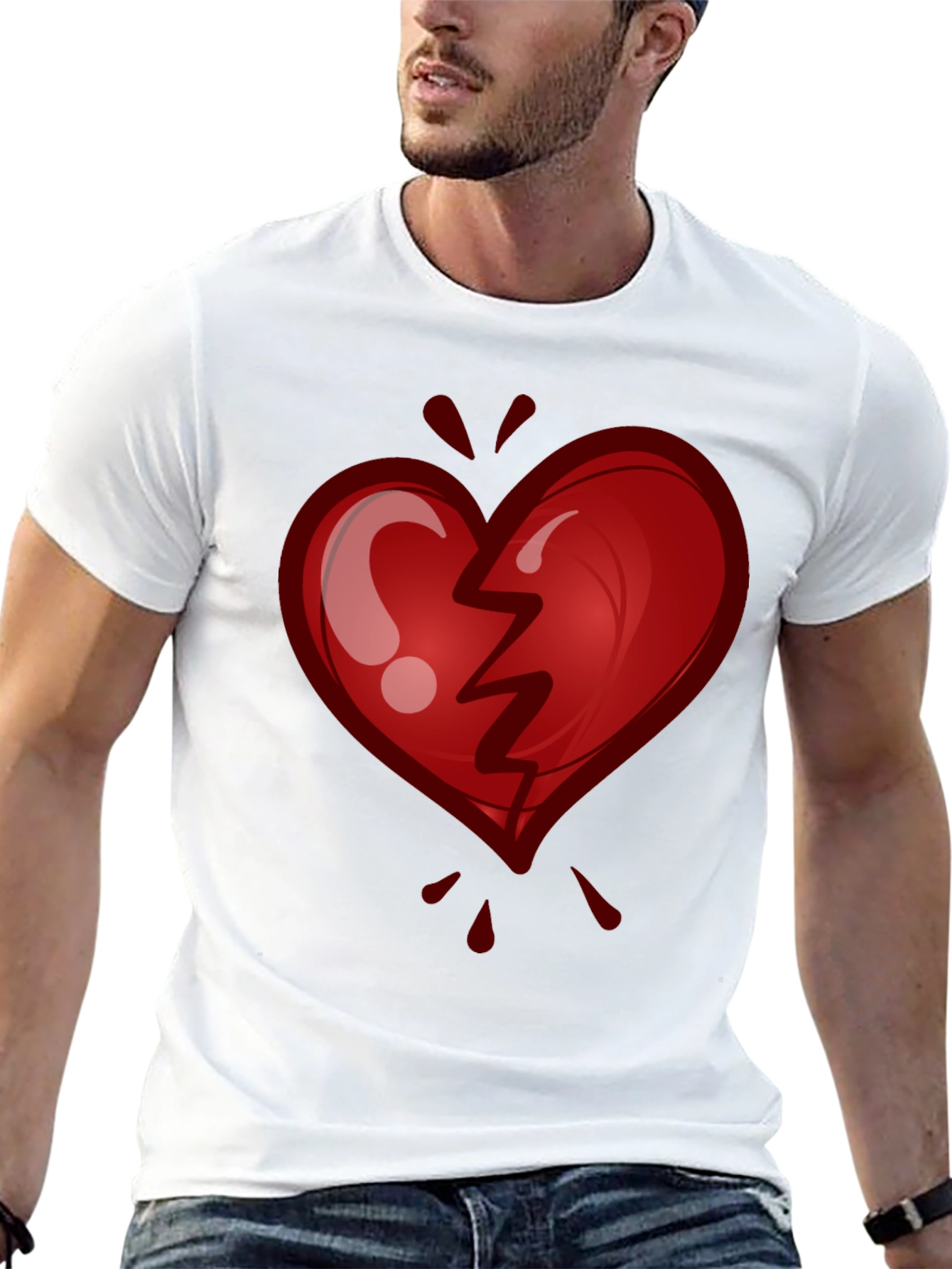Black Broken Heart Graphic Tee - Stylish & Trendy view 13
