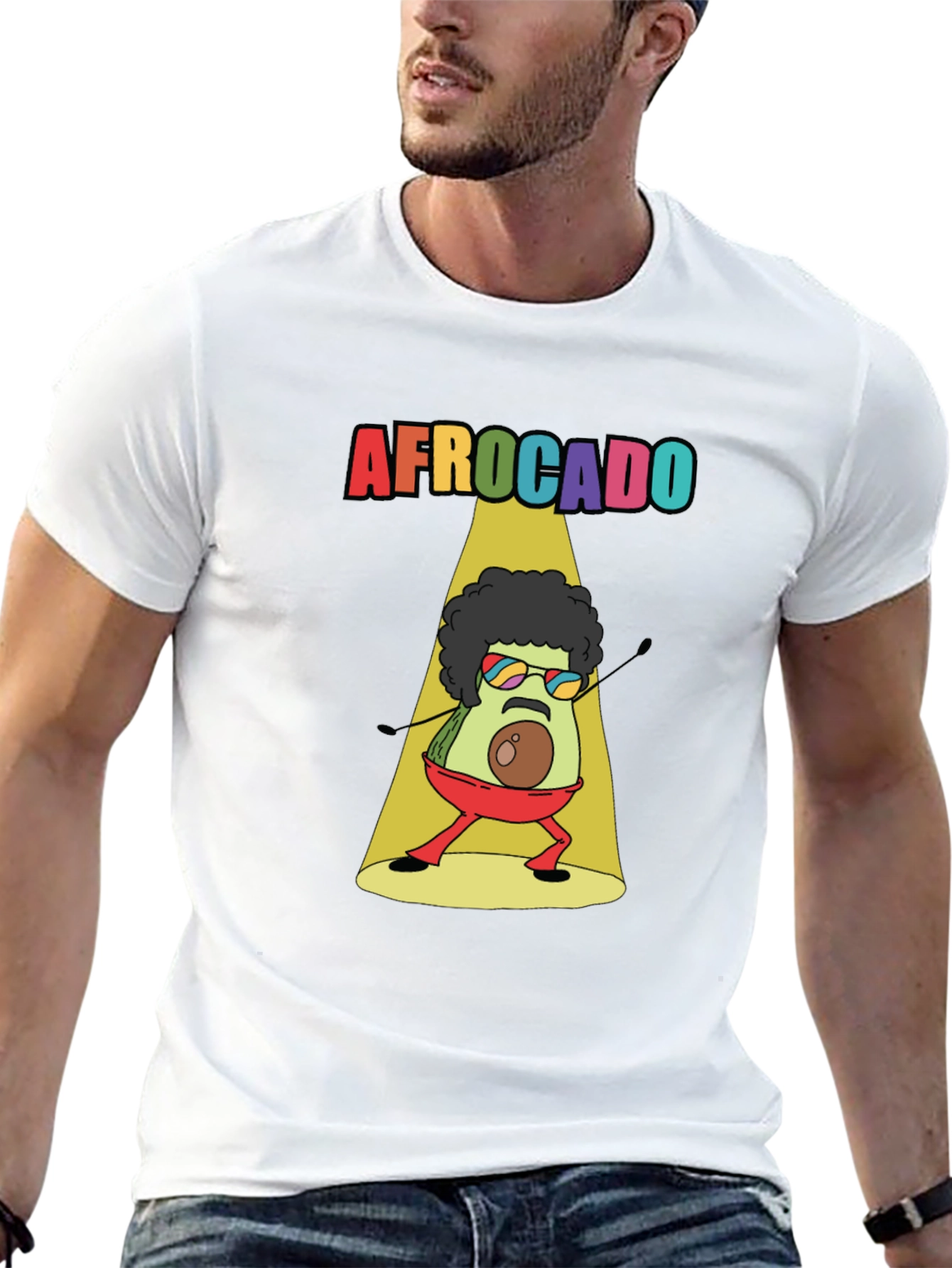 Black Afrocado T-Shirt - Avocado with Afro view 13