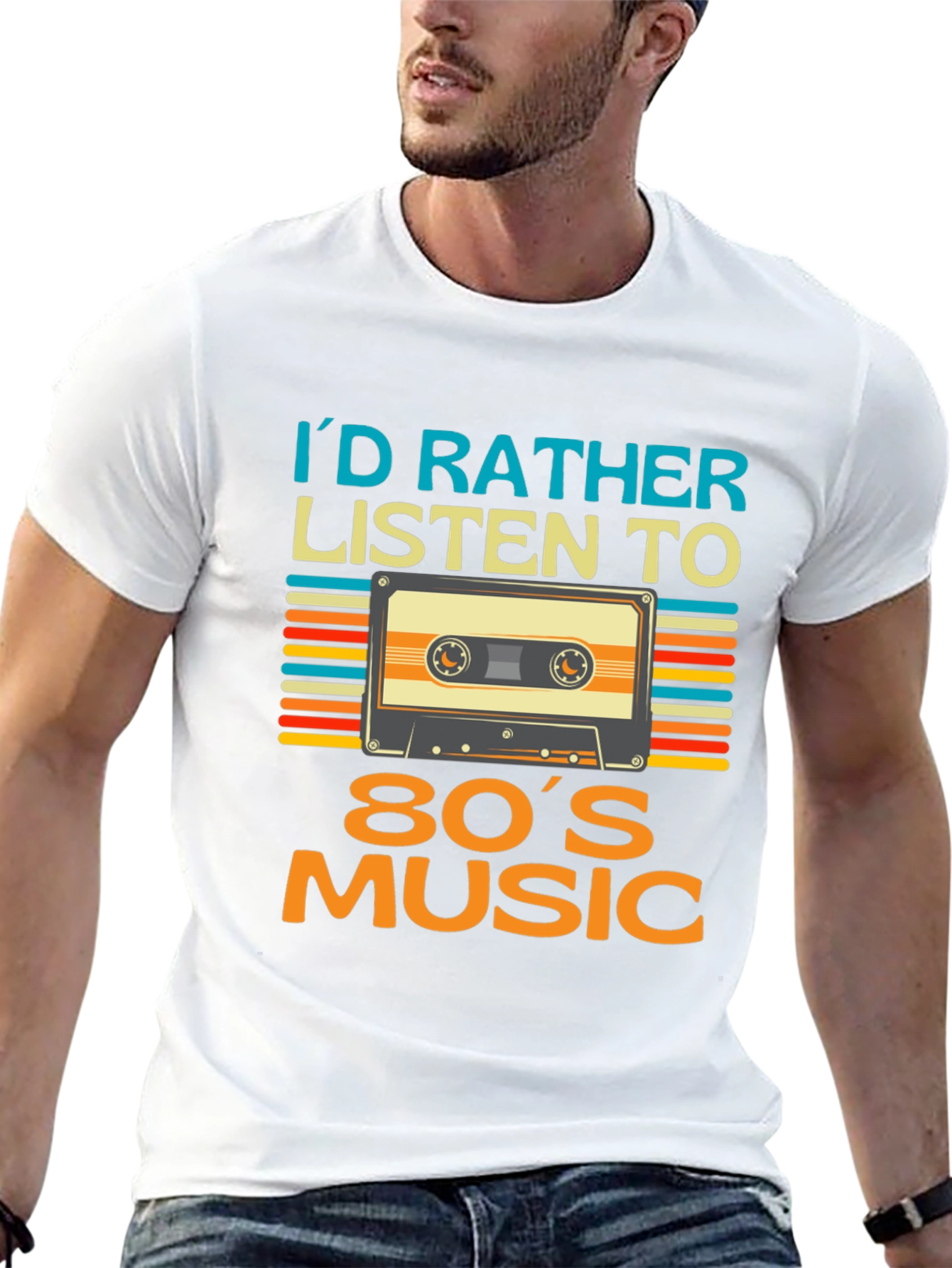 Black Retro 80s Music T-Shirt view 13