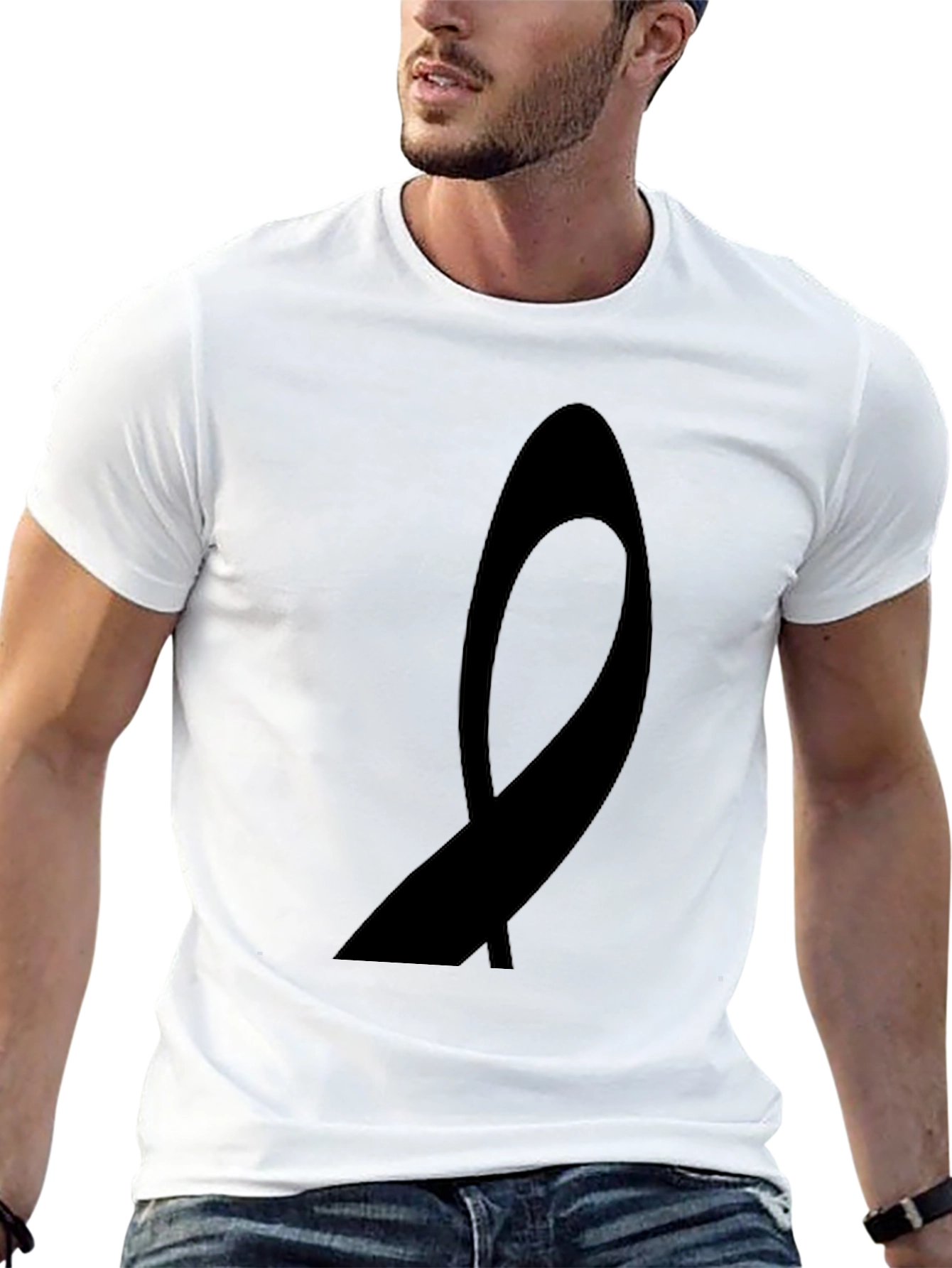 Black Men's Black Awareness Ribbon Graphic Tee view 13