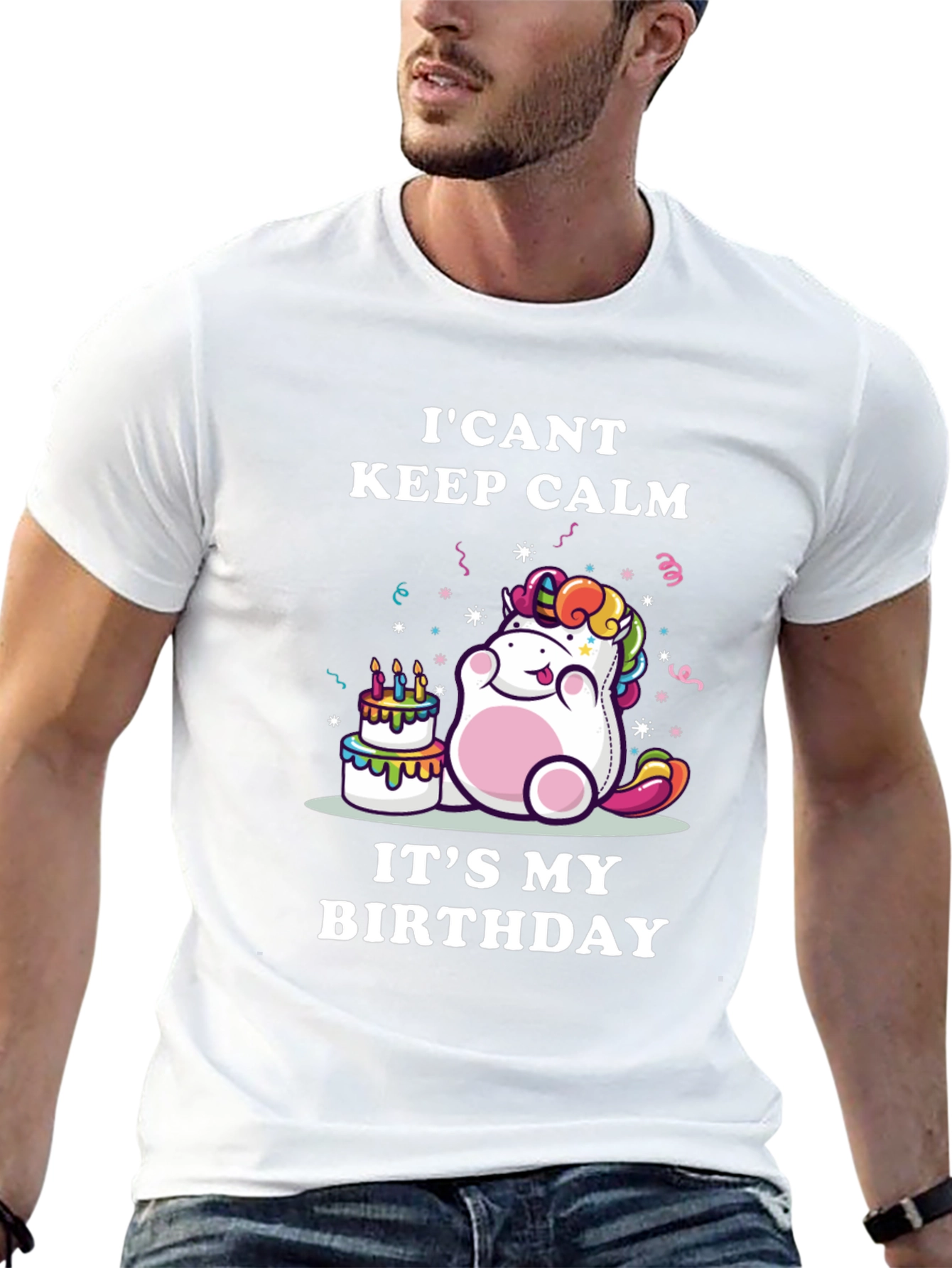 Black I Can't Keep Calm It's My Birthday Unicorn T-Shirt view 13