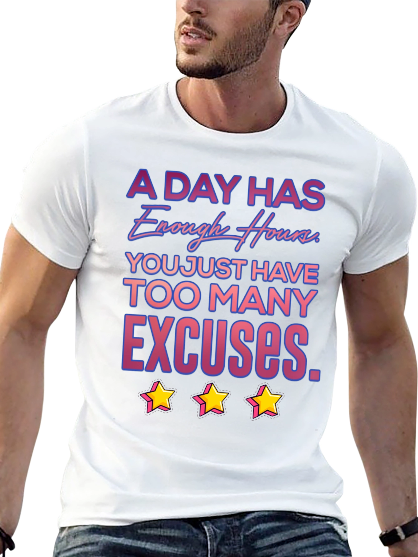 Black Motivational T-Shirt: A Day Has Enough Hours view 13