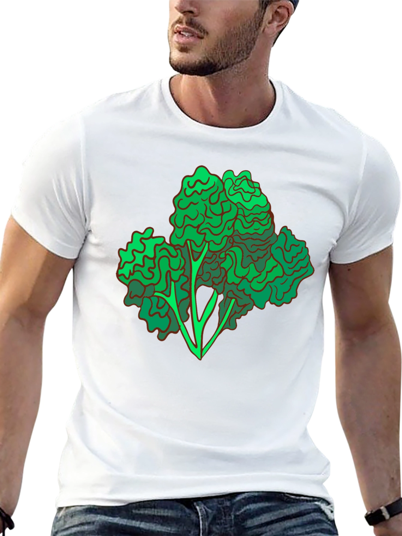 Black Broccoli Graphic Print Black T-Shirt view 13