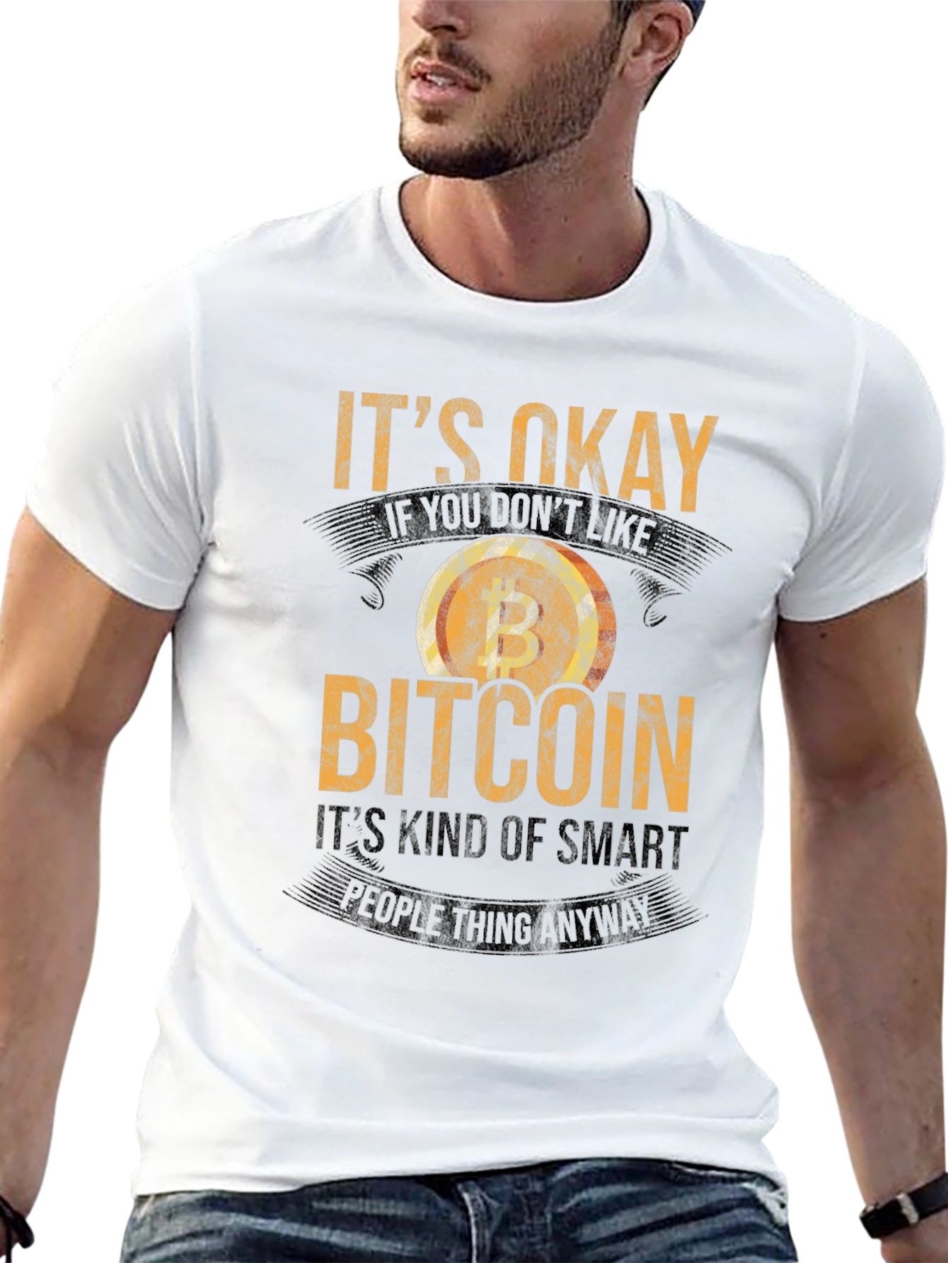 Black Bitcoin Humor Graphic T-Shirt view 13