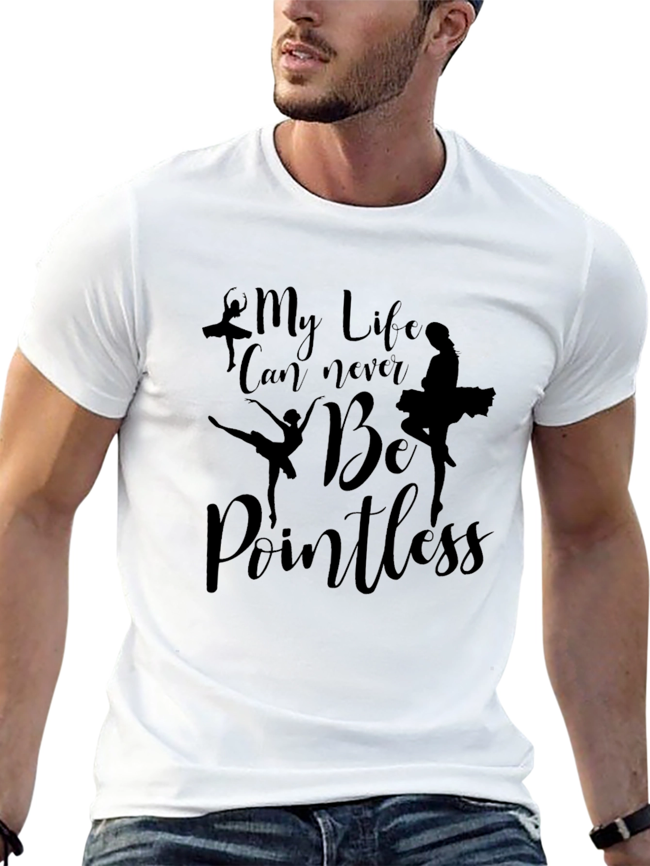 Black Ballet Dancer "My Life Can Never Be Pointless" Graphic Tee view 13