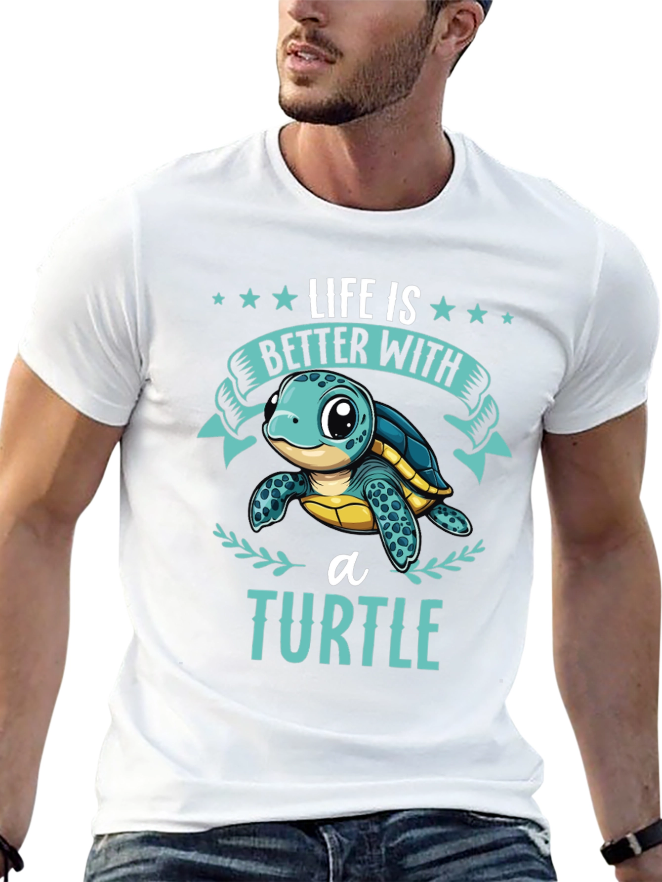 Black Life is Better with a Turtle Graphic T-Shirt view 13