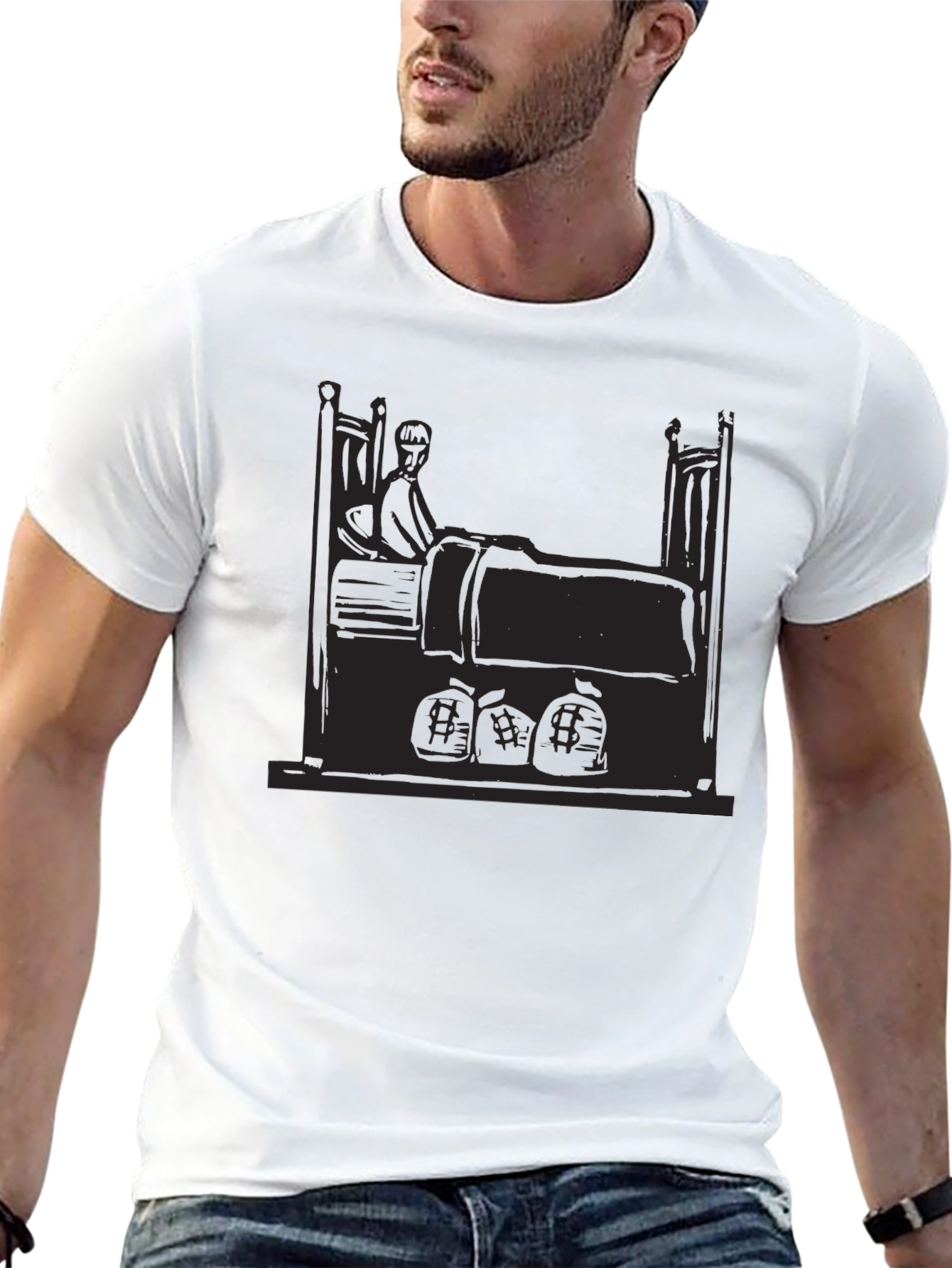 Black Black Graphic Tee - Sick Patient in Bed view 13