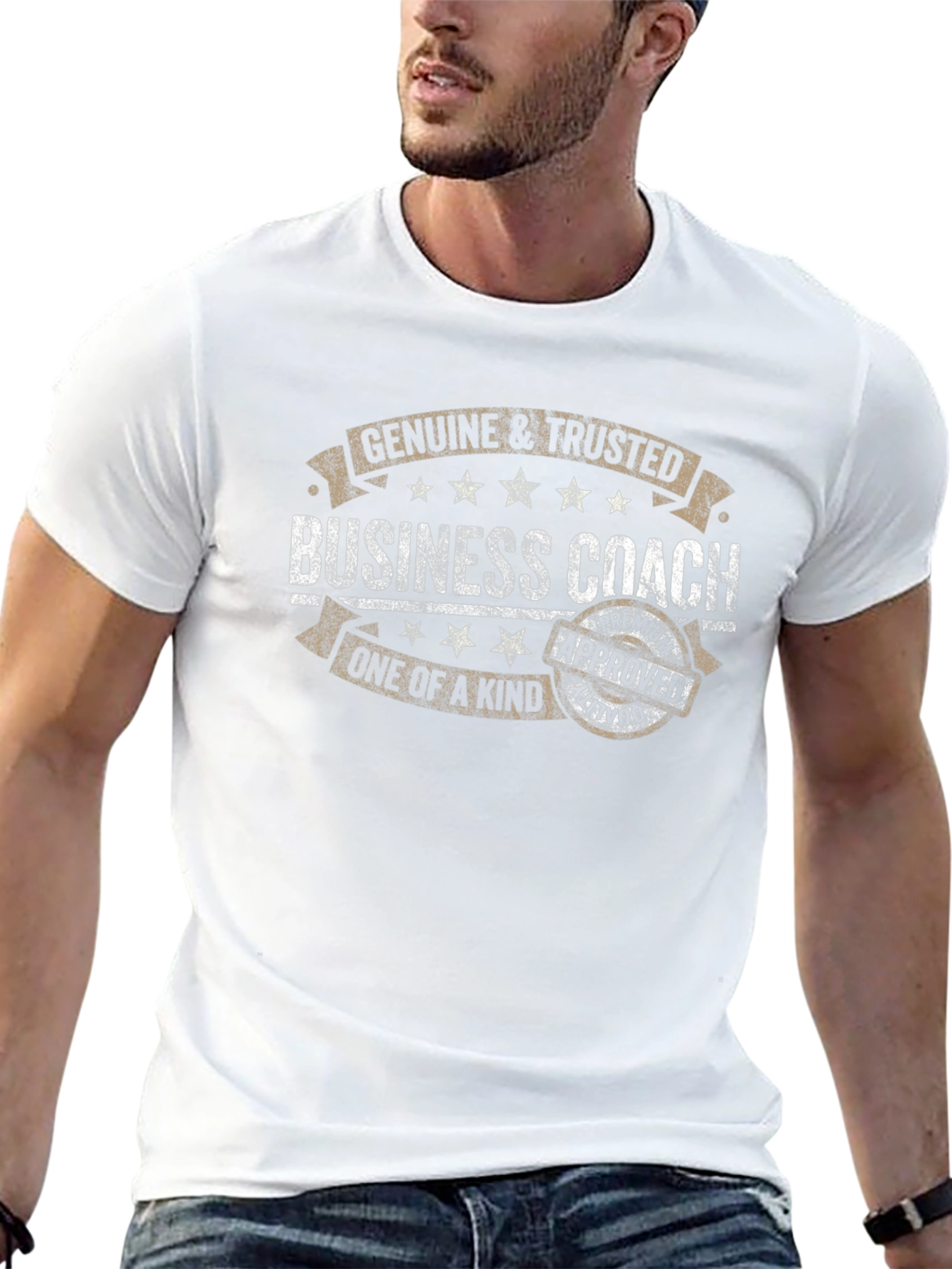 Black Genuine & Trusted Business Coach T-Shirt view 13