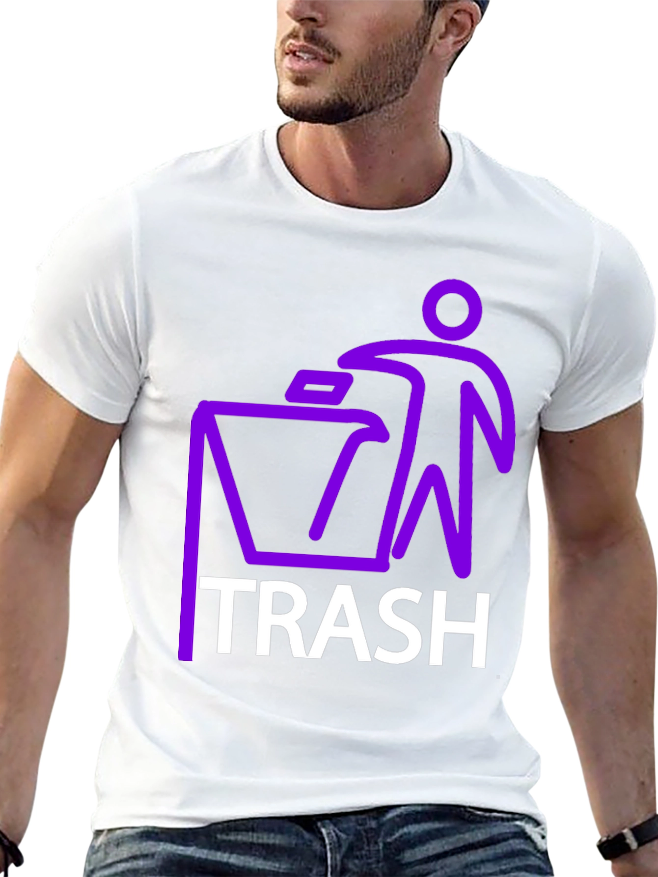 Black Trash Graphic T-Shirt - Novelty Design view 13