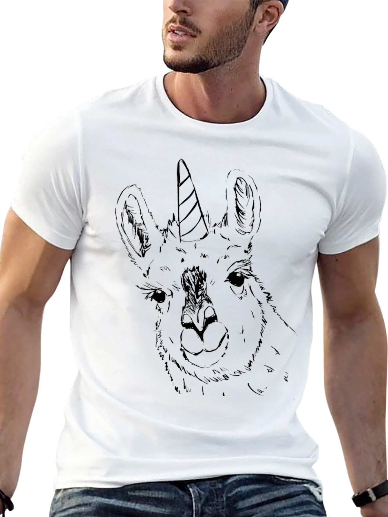 Black Llama Unicorn Graphic Tee - Black view 13