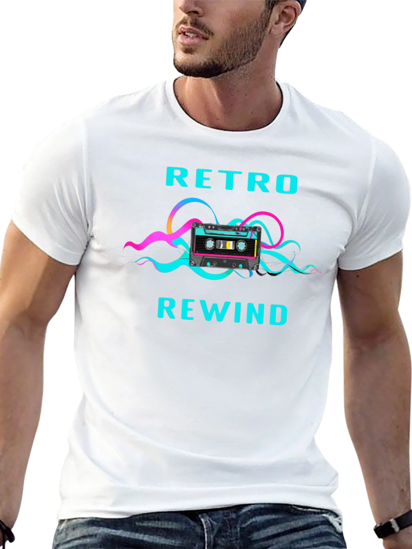 Black Retro Rewind Graphic Tee view 13