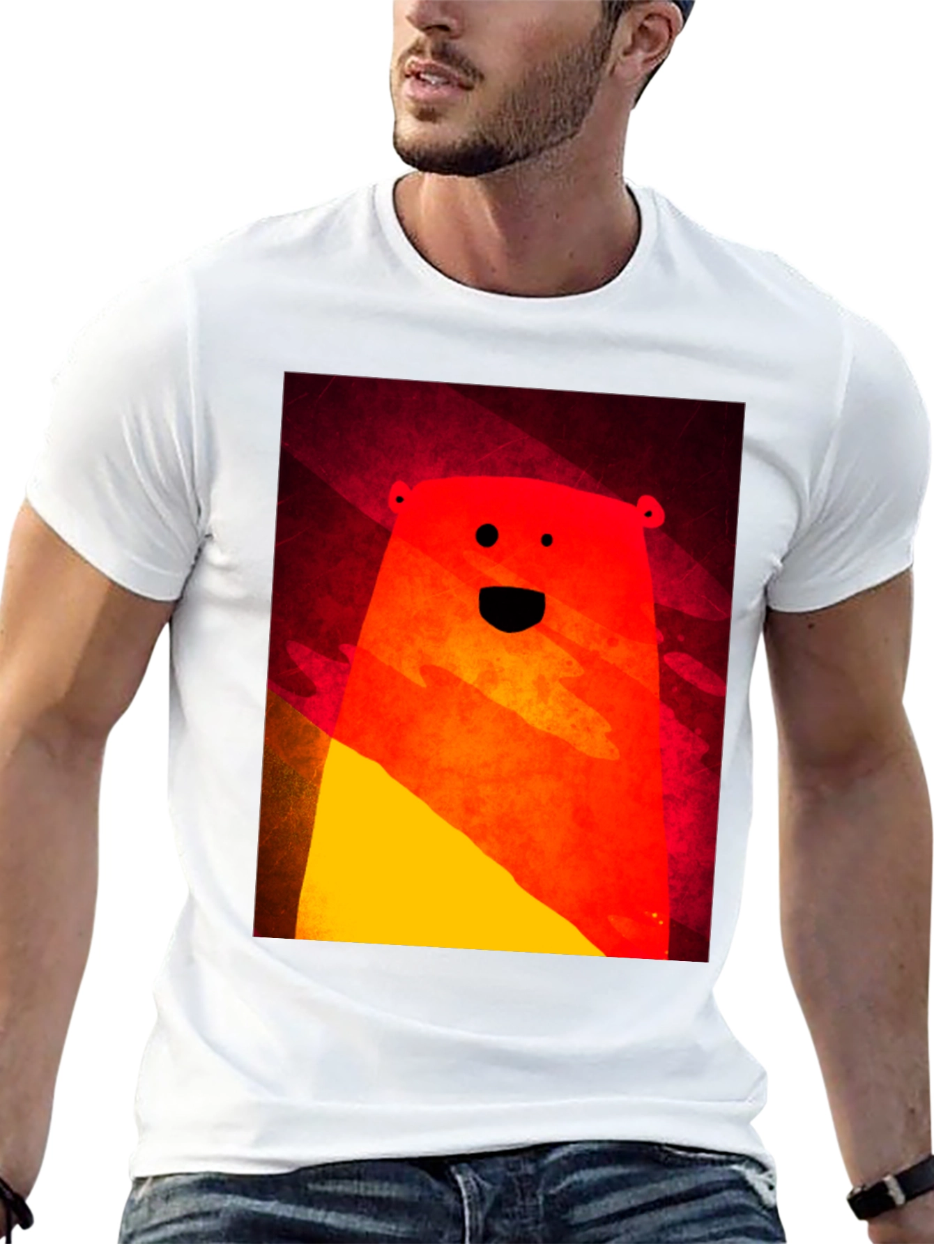 Black Funky Bear Graphic Tee - Modern Abstract Style view 13