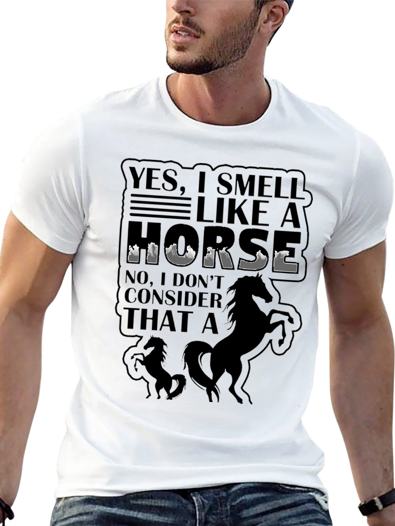 Black Yes, I Smell Like A Horse T-Shirt view 13