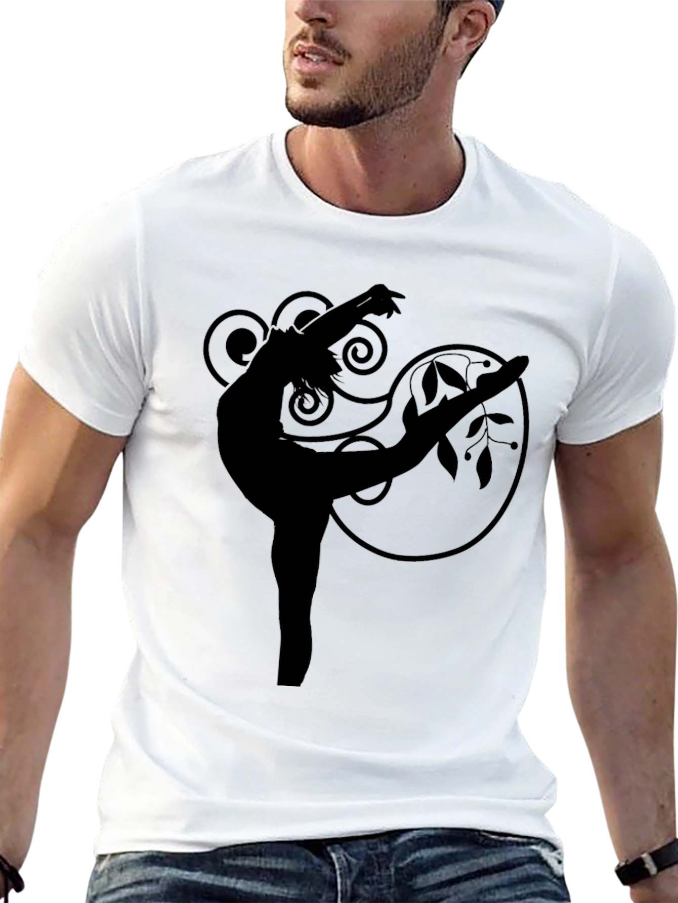 Black Elegant Dancer Graphic Tee - Black view 13