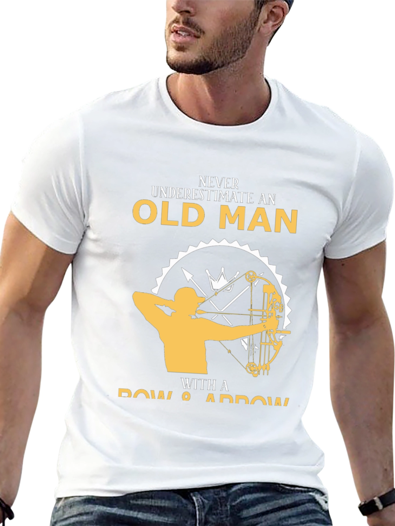 Black Never Underestimate Old Man T-Shirt view 13