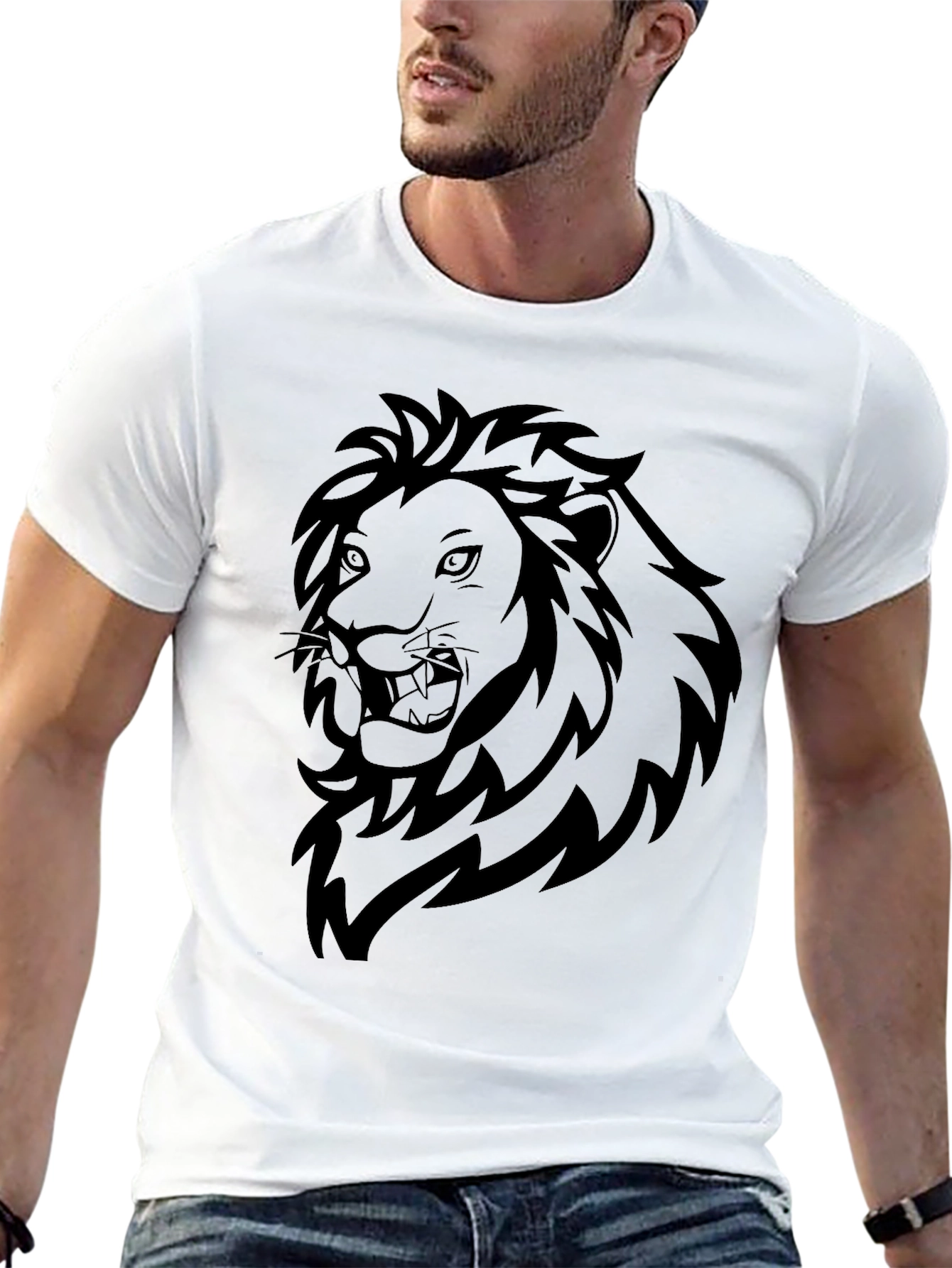 Black Black Lion Graphic Tee - Bold Statement view 13