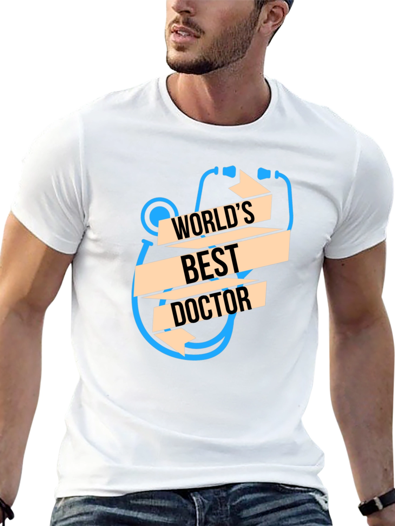 Black World's Best Doctor T-Shirt - Unique Stethoscope Design view 13