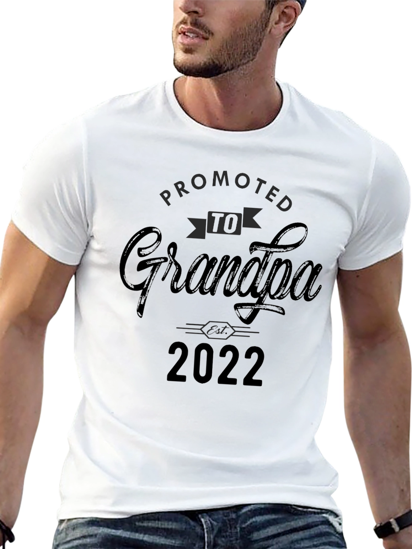 Black Promoted to Grandpa 2022 T-Shirt view 13