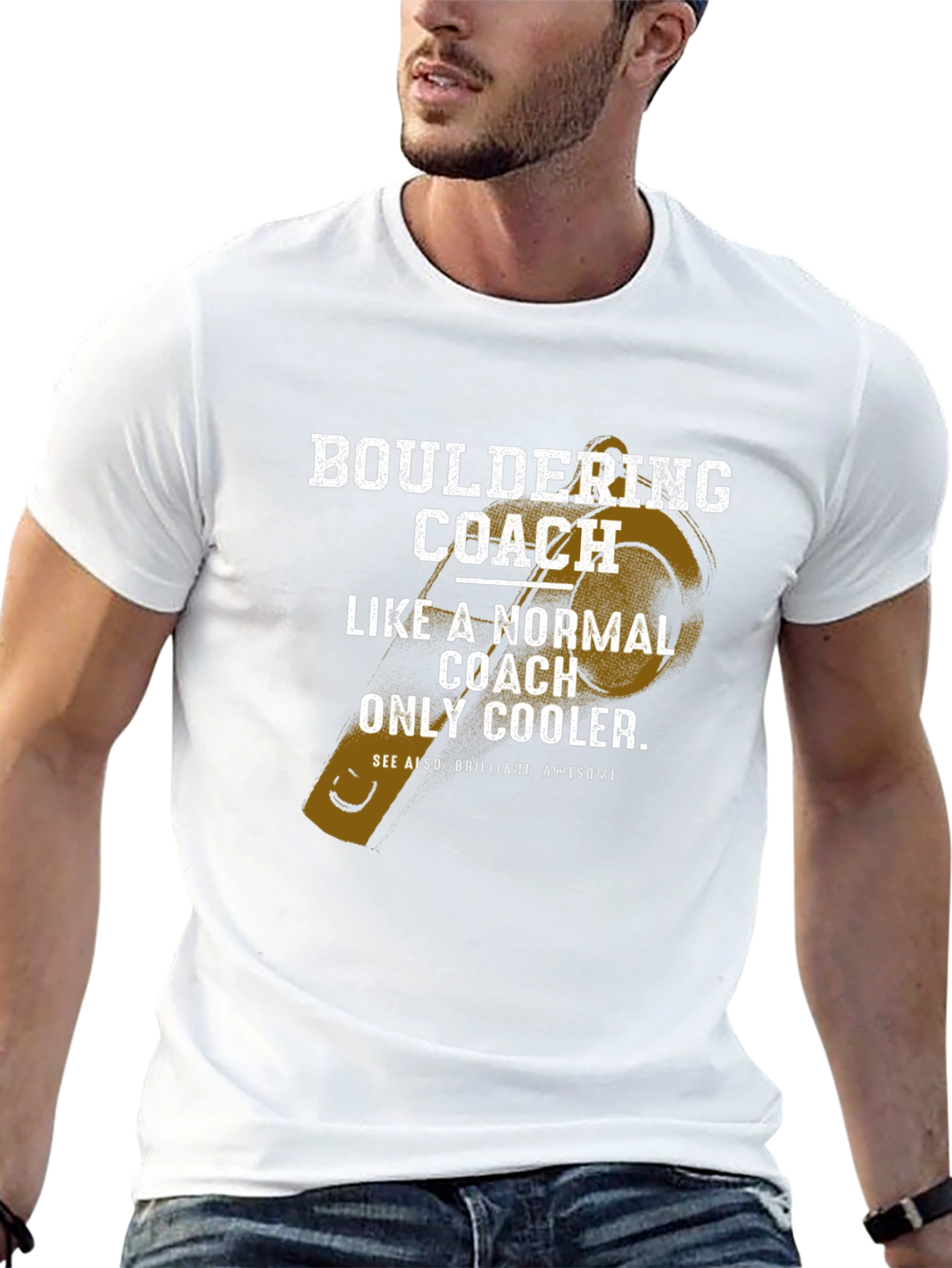 Black Bouldering Coach T-Shirt - Normal Coach Only Cooler Graphic Tee view 13